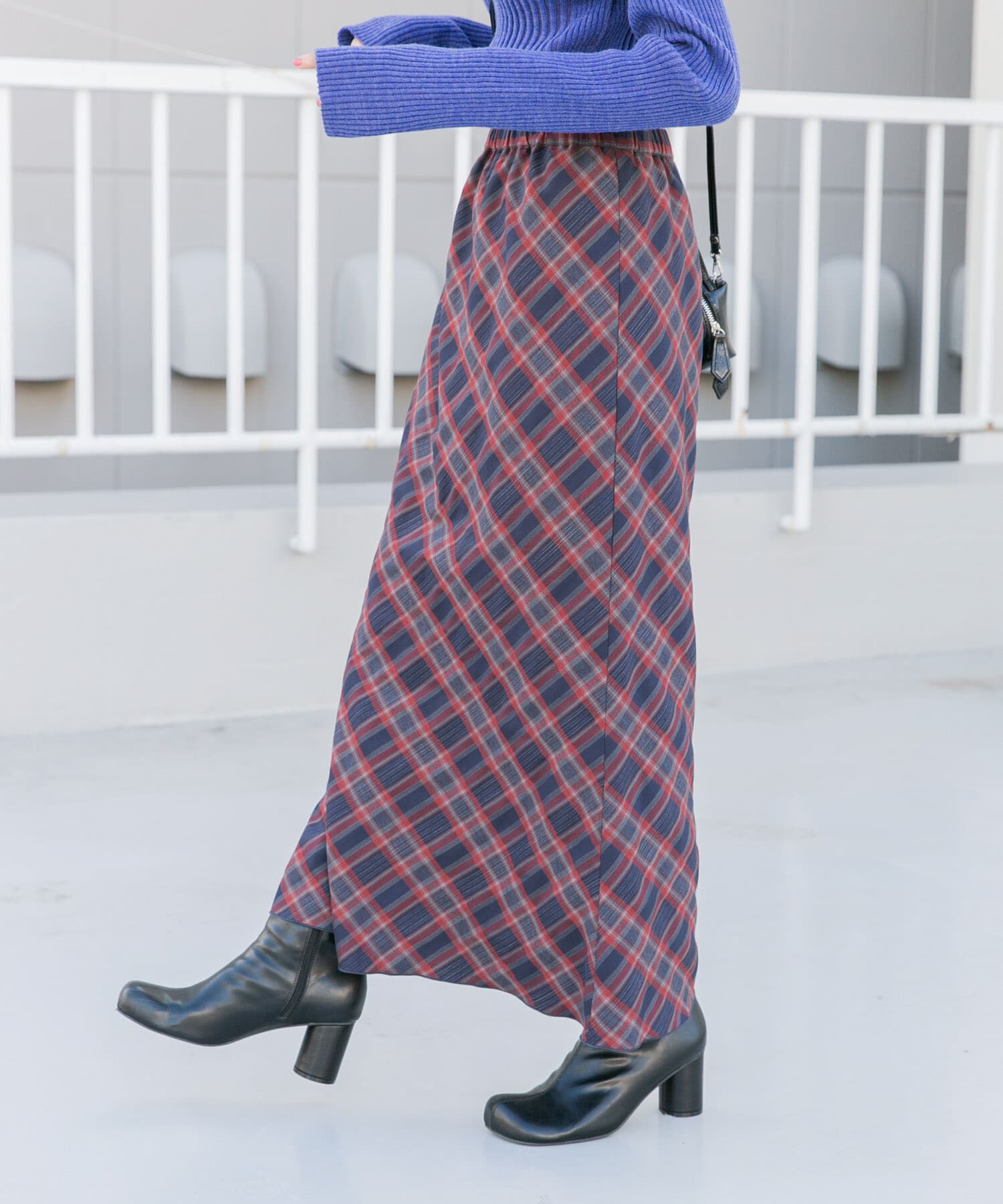  「チェックナロースカート(裏付)」|スカート|