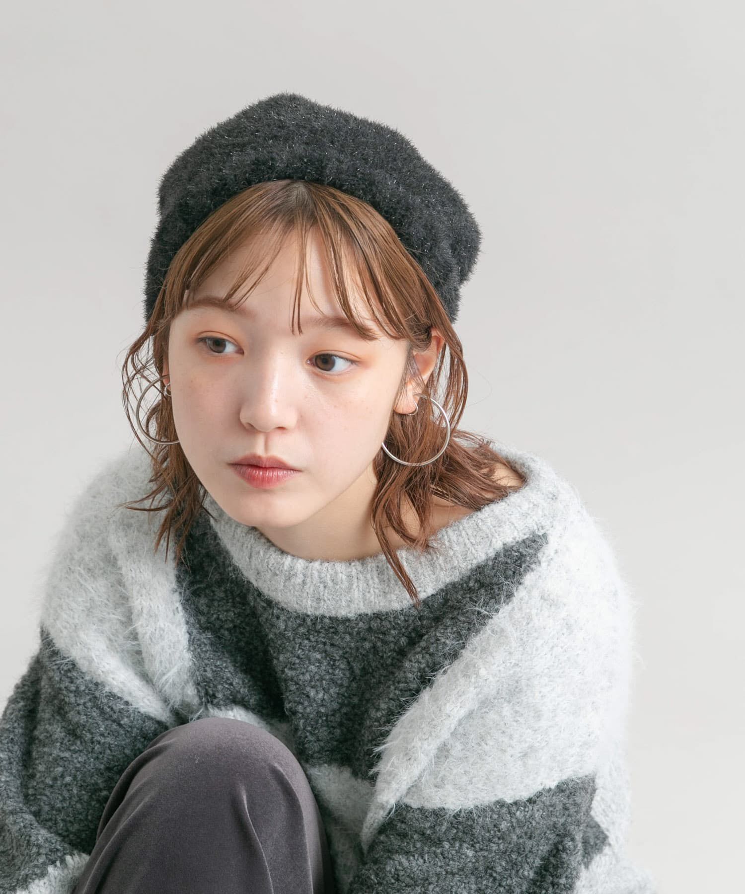  「ラメニットビーニー」|ニット帽|