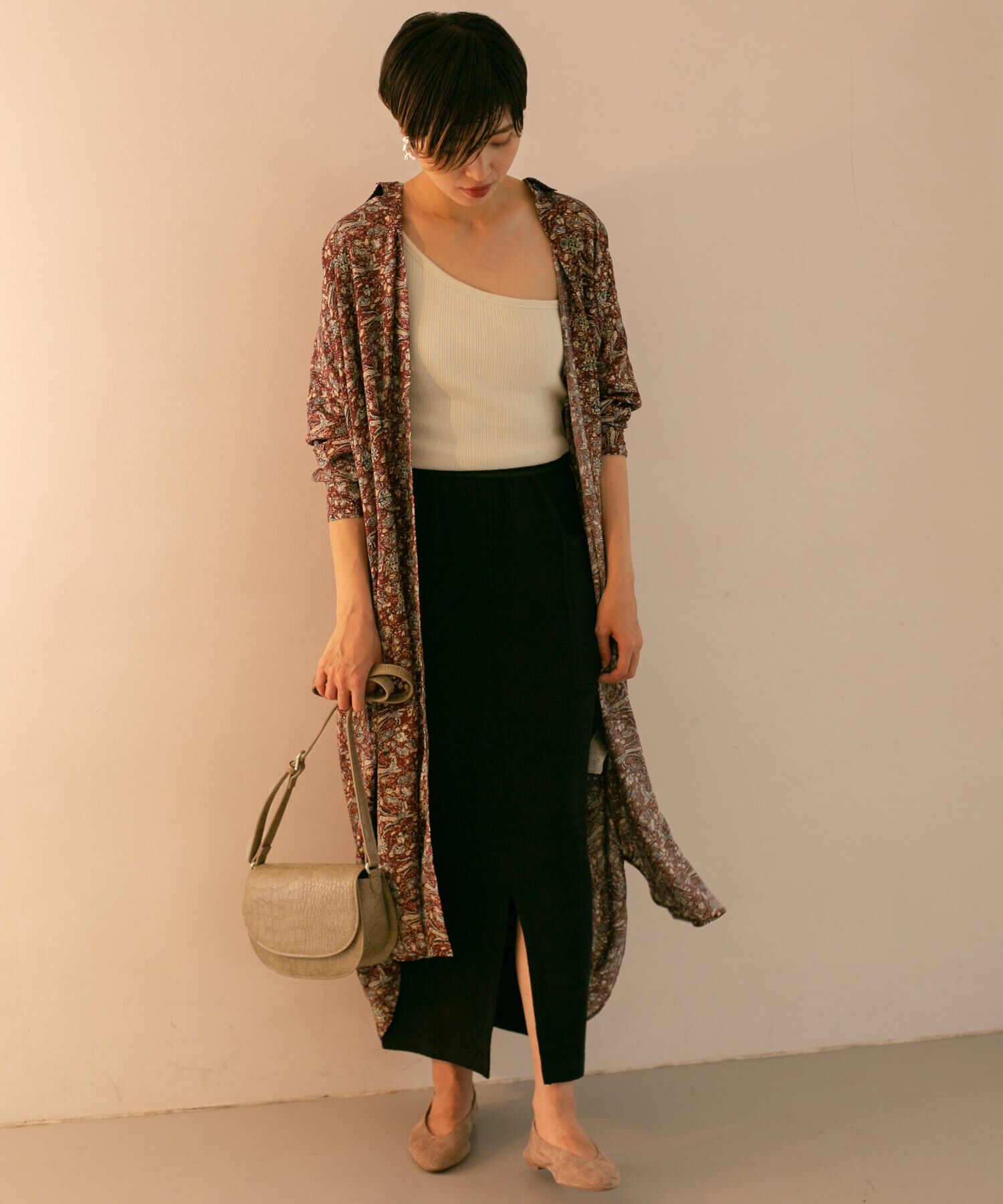  「サイドポケットリブタイトスカート」|スカート|