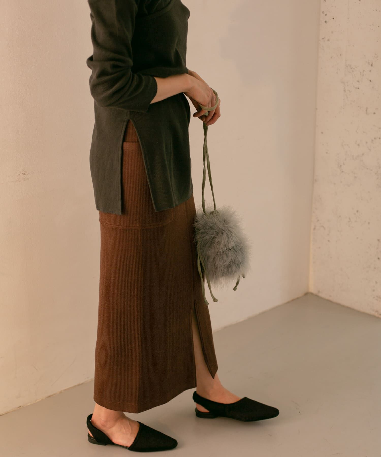  「サイドポケットリブタイトスカート」|スカート|