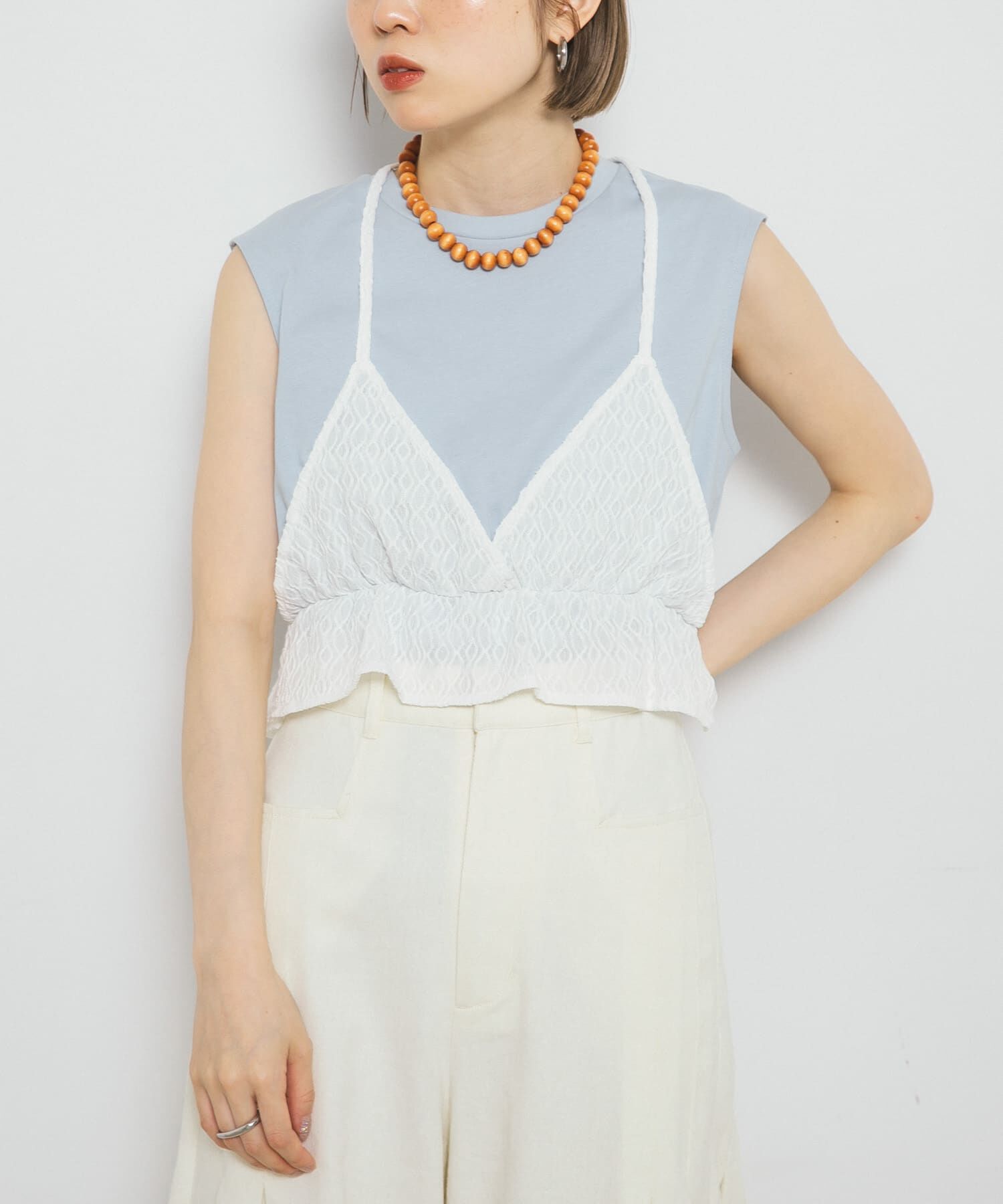  「ビスチェドッキングトップス」|Tシャツ・カットソー|