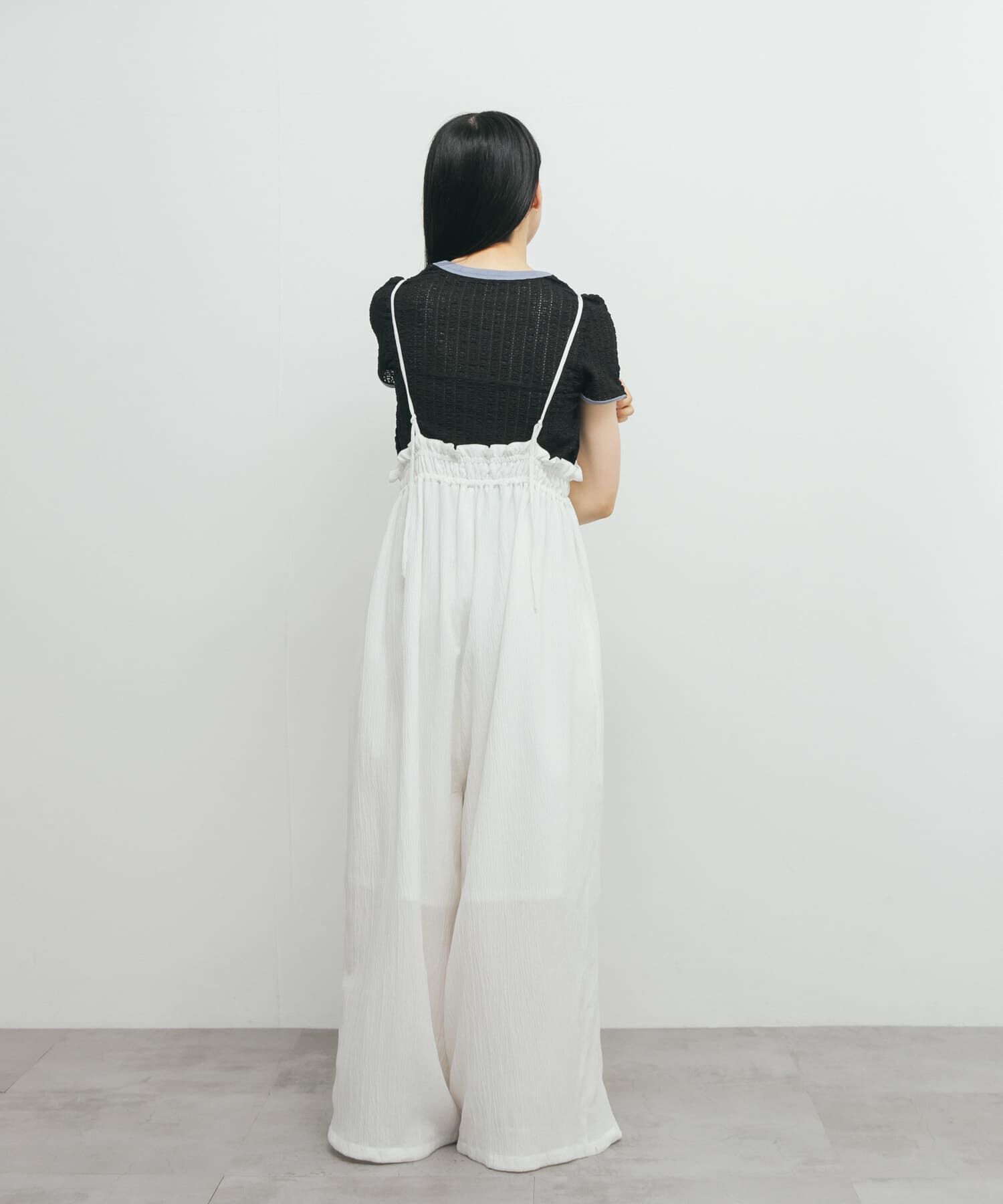  「バイカラーレースTEE」|Tシャツ・カットソー|