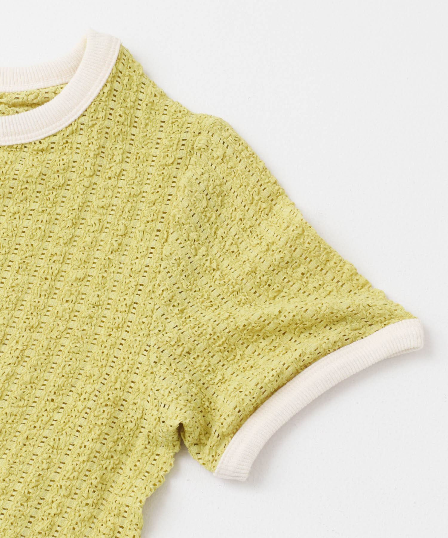  「バイカラーレースTEE」|Tシャツ・カットソー|