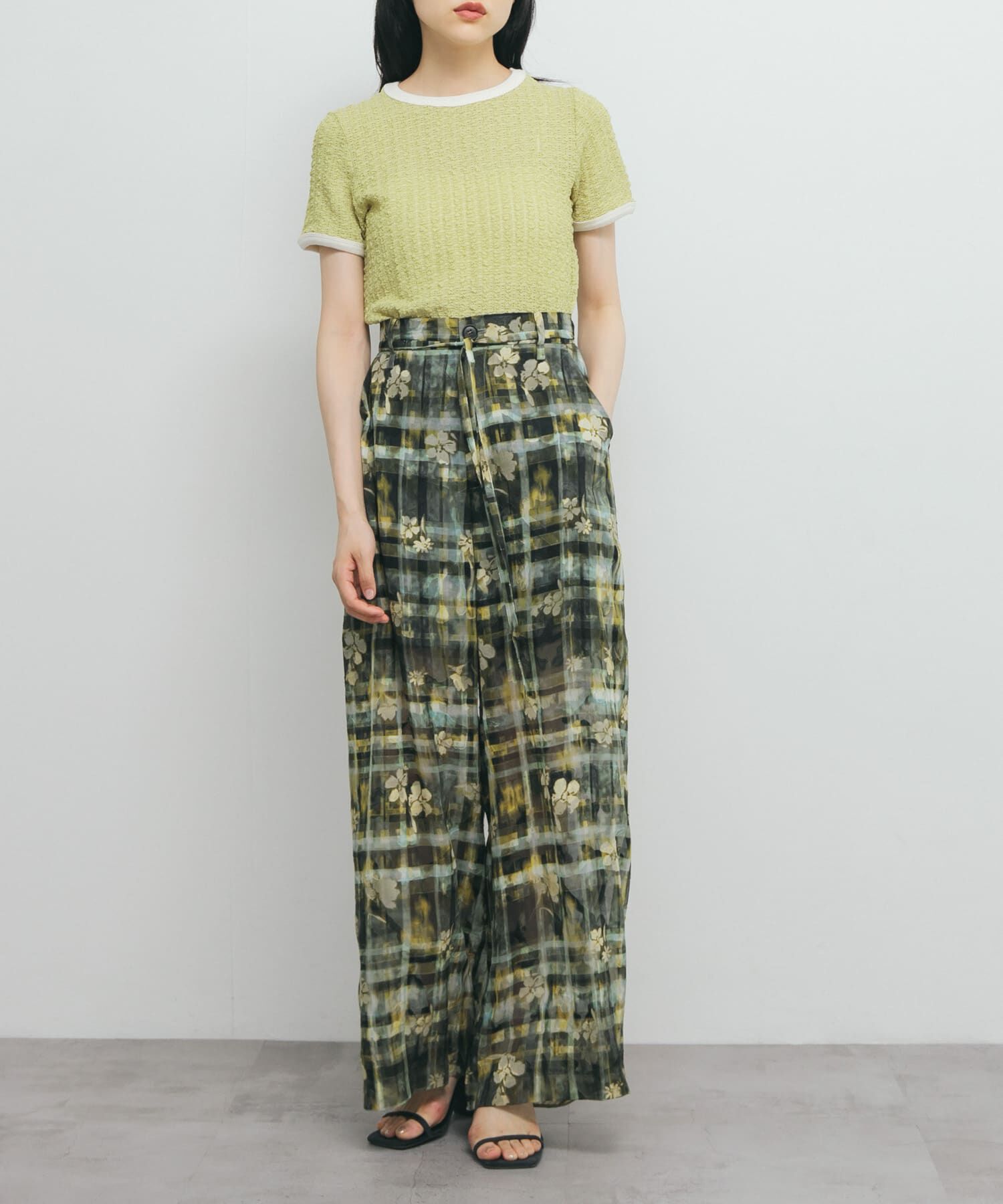  「バイカラーレースTEE」|Tシャツ・カットソー|