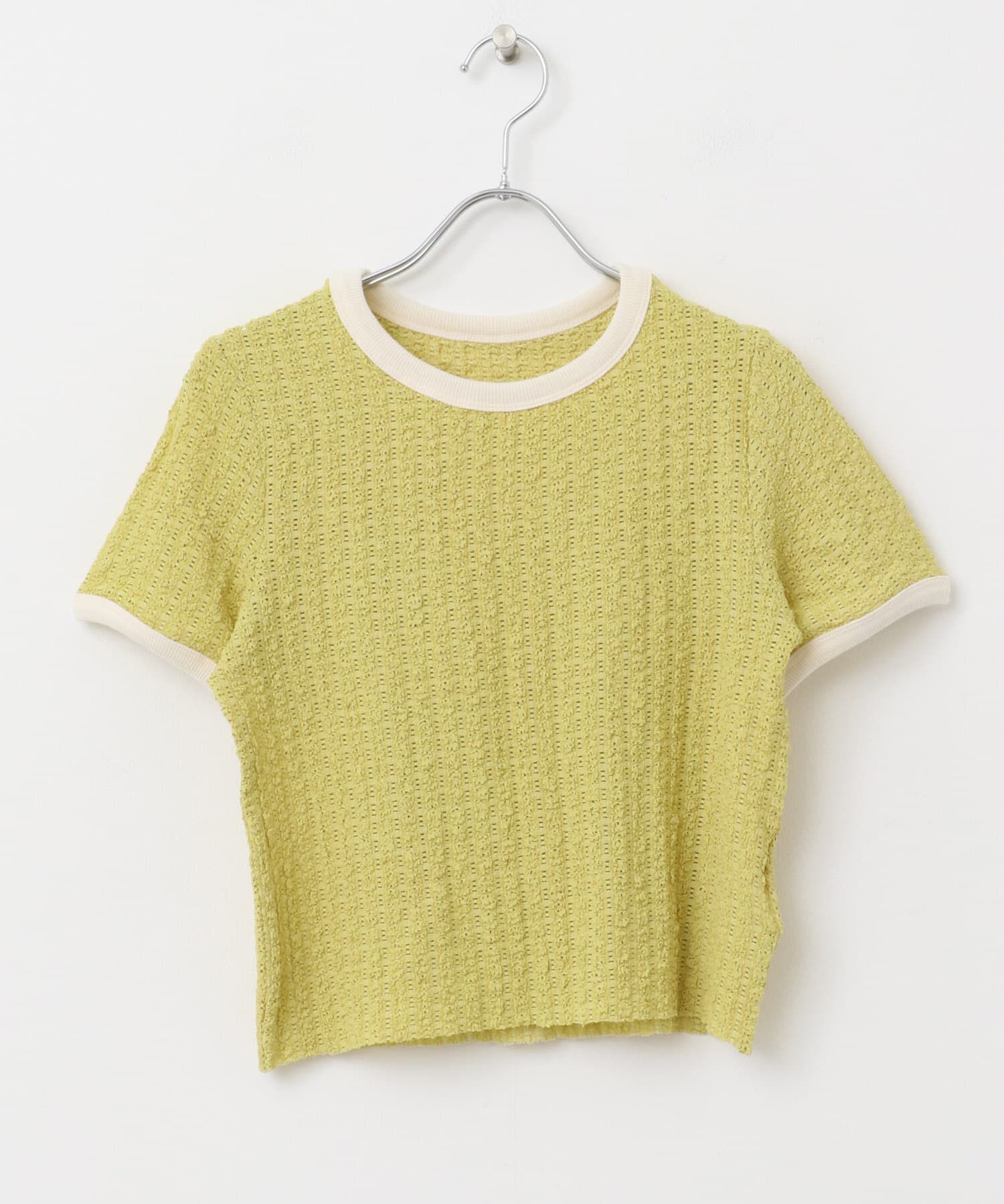  「バイカラーレースTEE」|Tシャツ・カットソー|