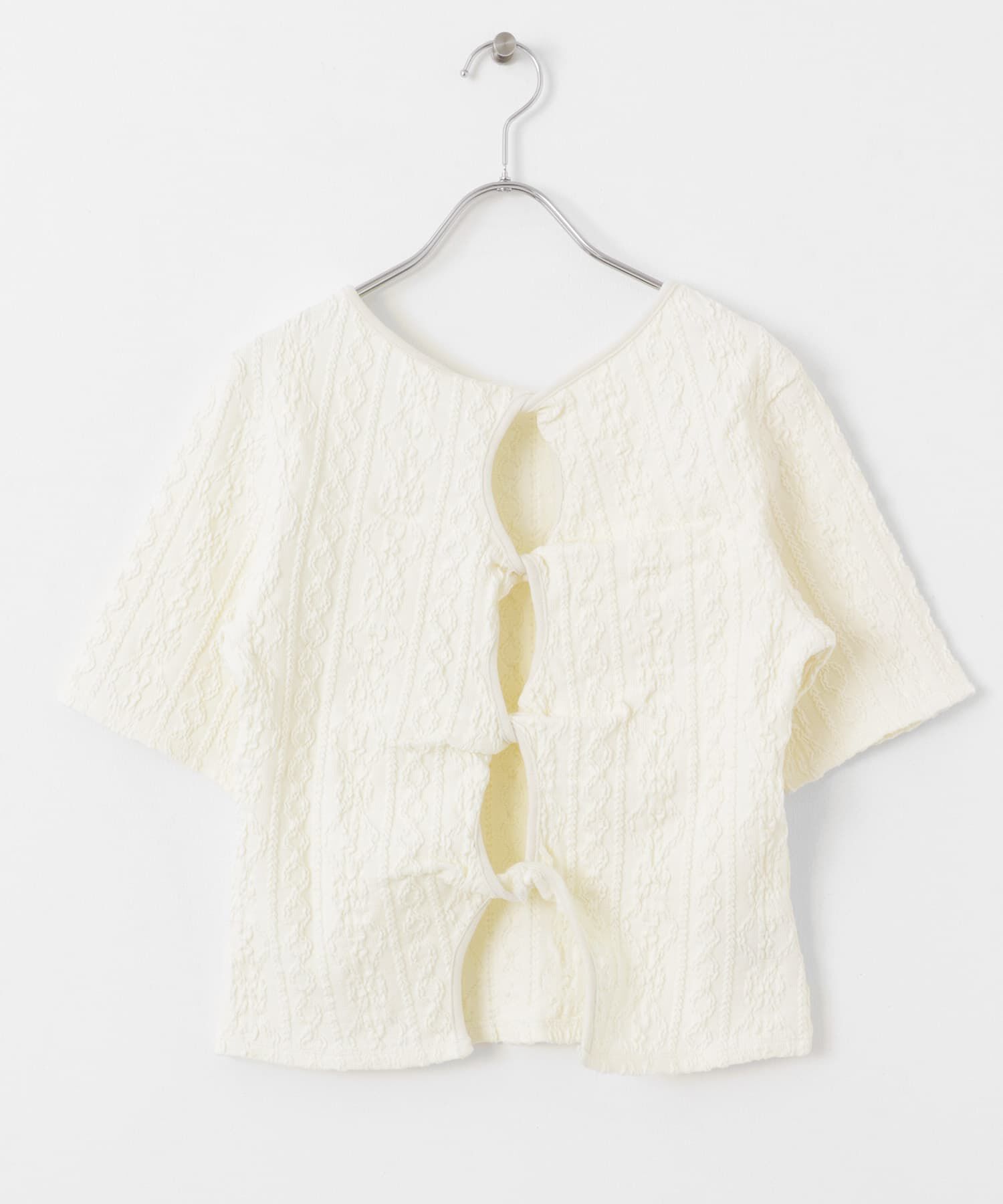  「2WAYケーブルジャカードトップス」|Tシャツ・カットソー|