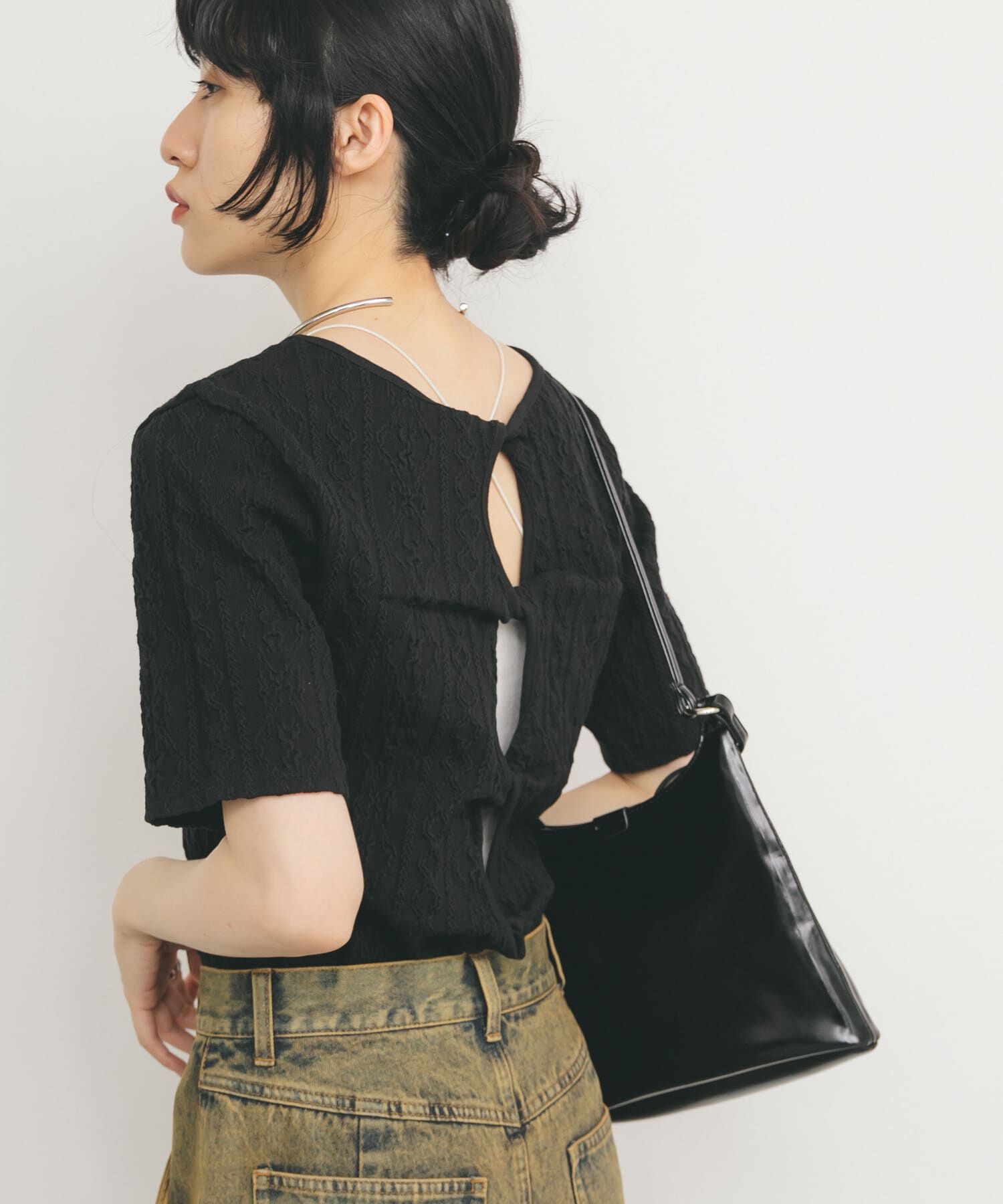  「2WAYケーブルジャカードトップス」|Tシャツ・カットソー|