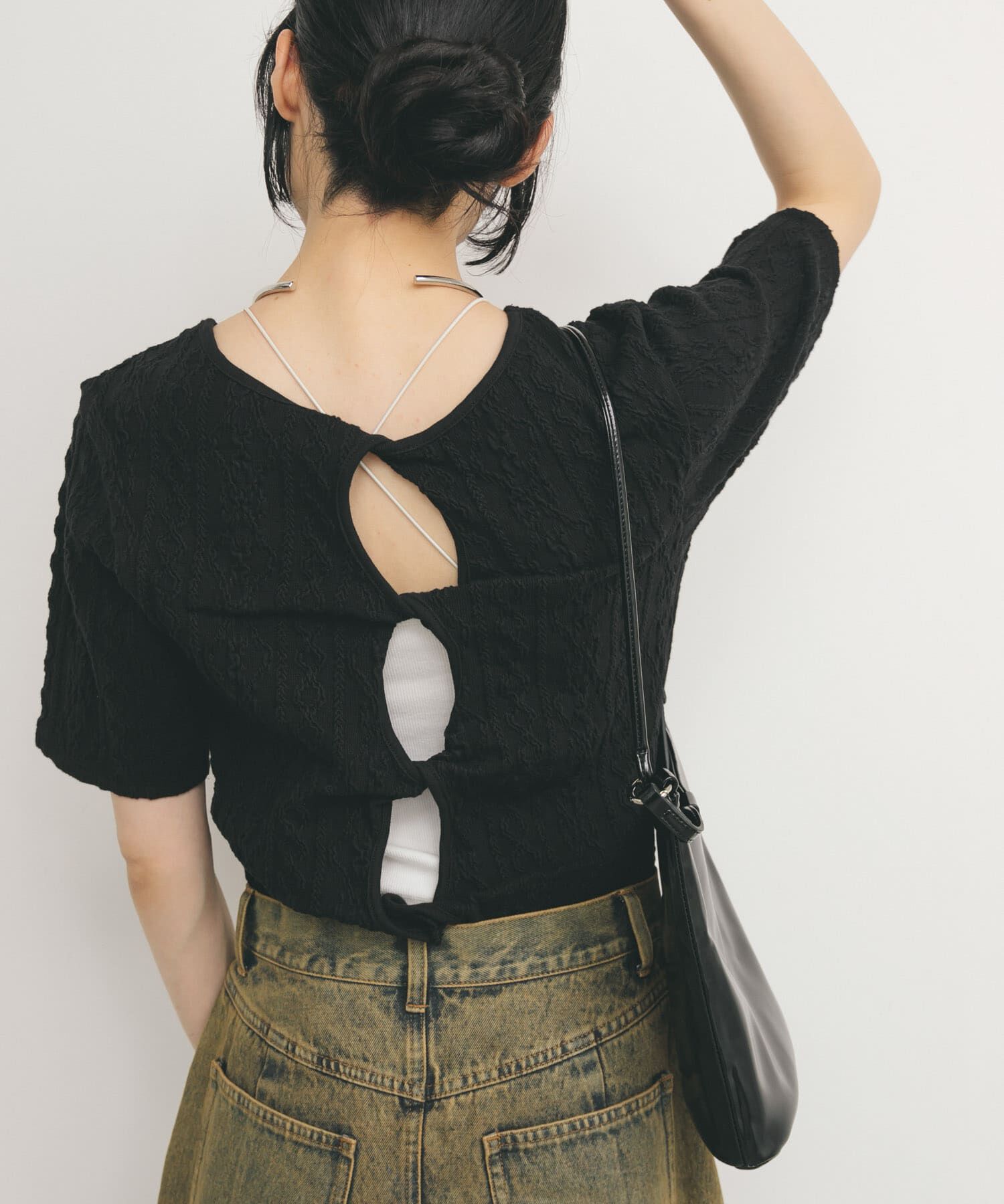  「2WAYケーブルジャカードトップス」|Tシャツ・カットソー|