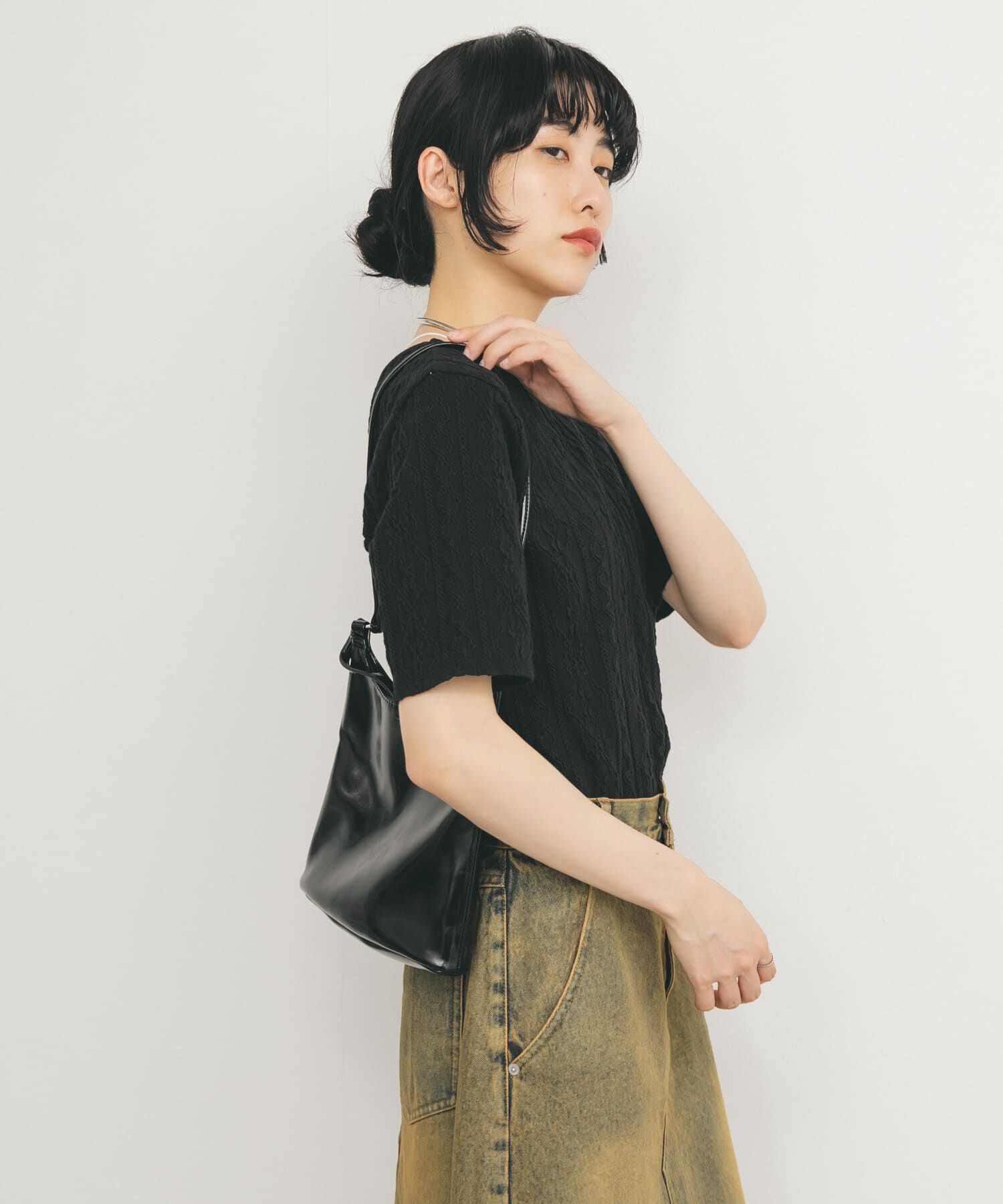  「2WAYケーブルジャカードトップス」|Tシャツ・カットソー|