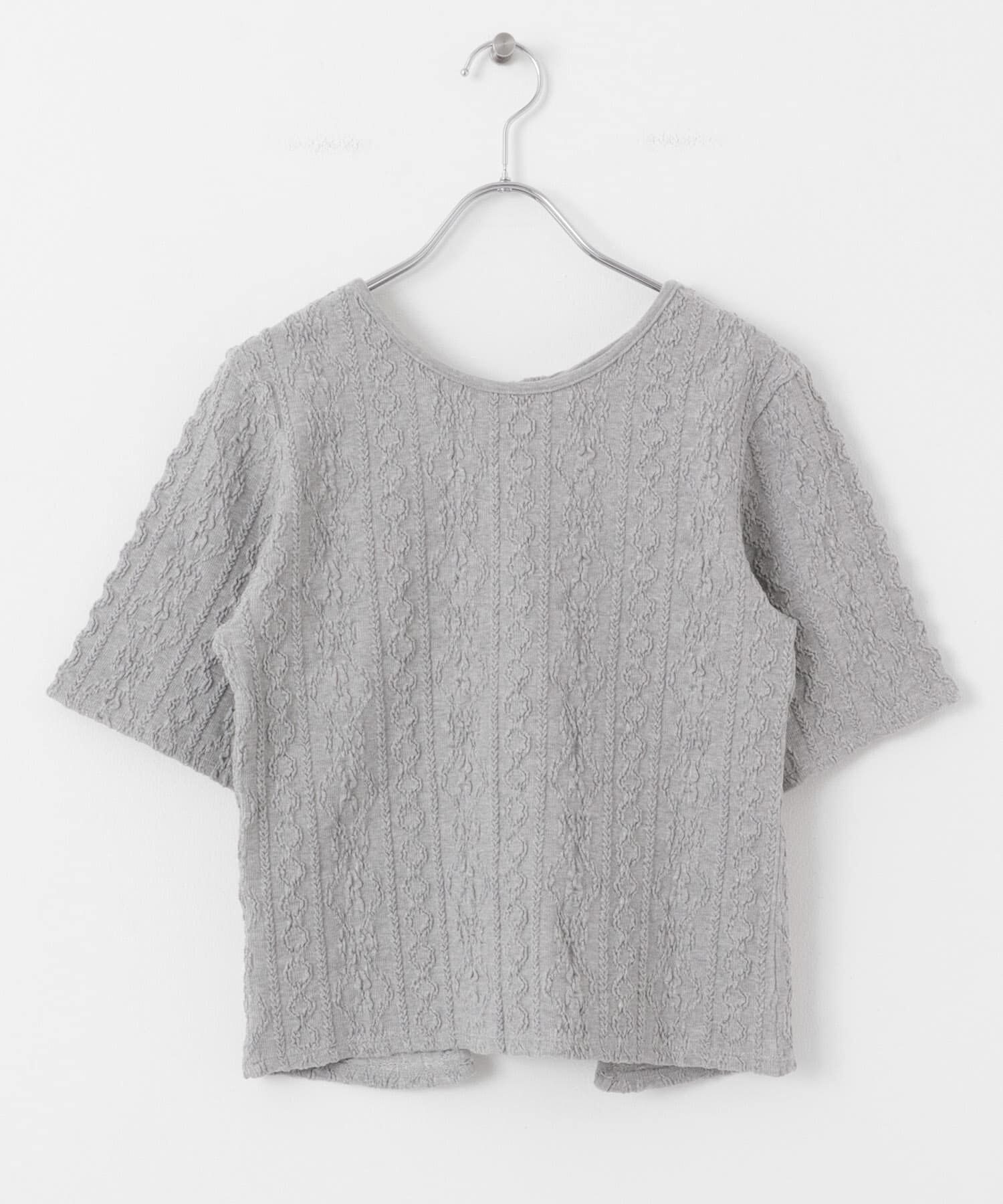  「2WAYケーブルジャカードトップス」|Tシャツ・カットソー|