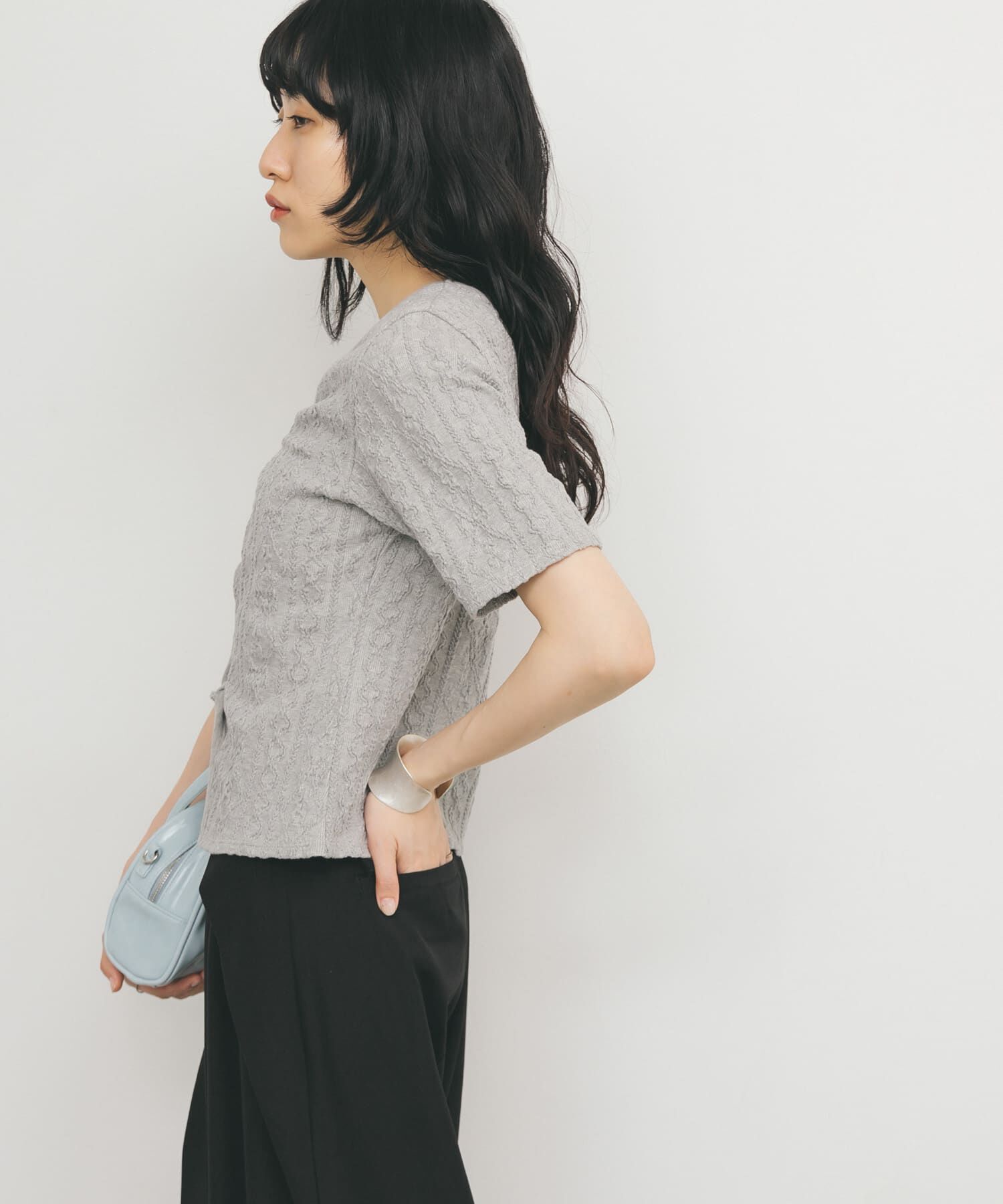  「2WAYケーブルジャカードトップス」|Tシャツ・カットソー|