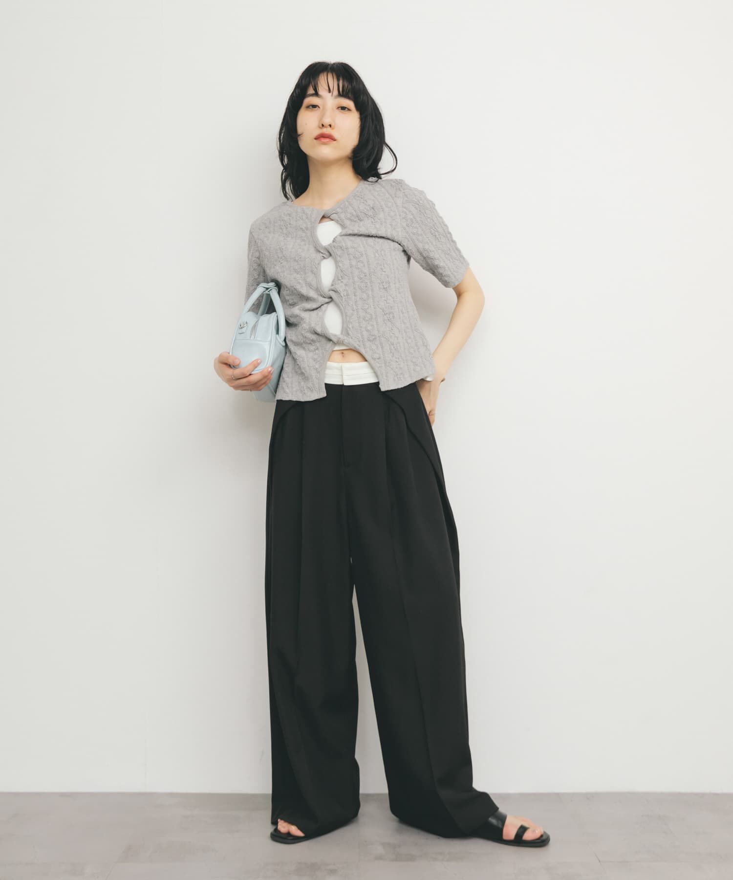  「2WAYケーブルジャカードトップス」|Tシャツ・カットソー|