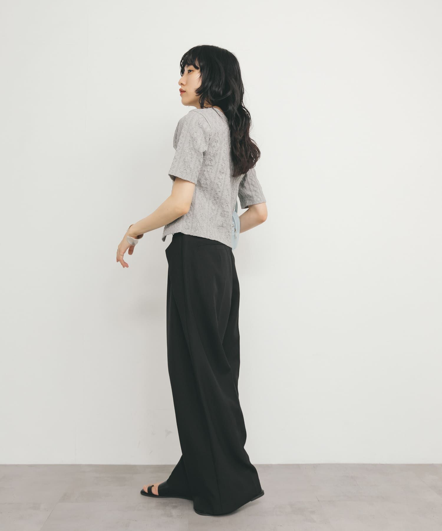  「2WAYケーブルジャカードトップス」|Tシャツ・カットソー|