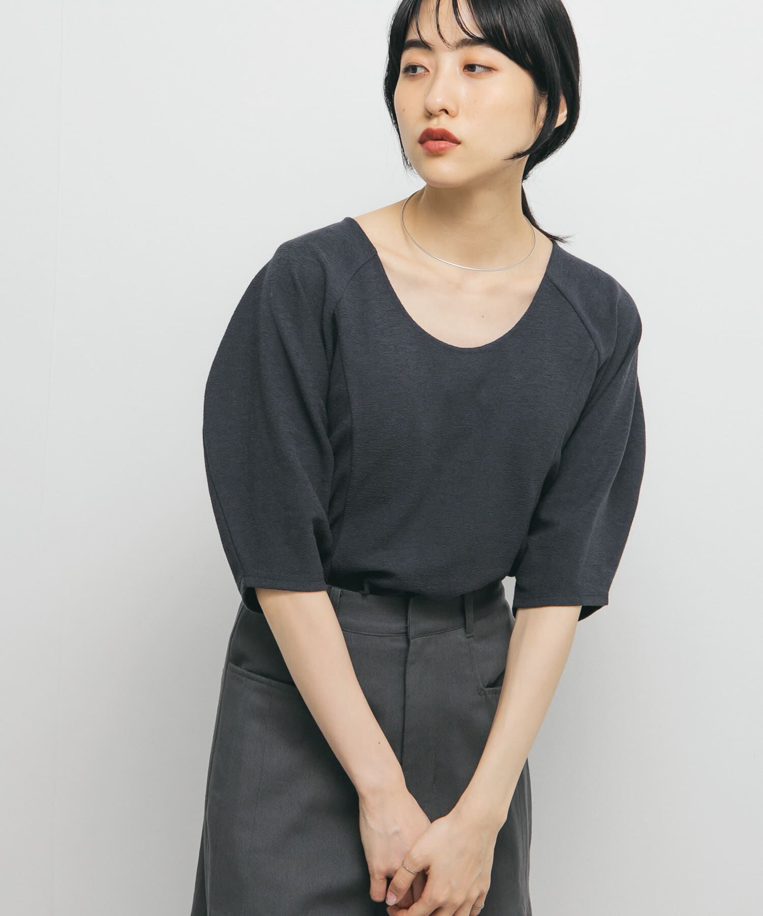  「Uネックブークレトップス」|Tシャツ・カットソー|