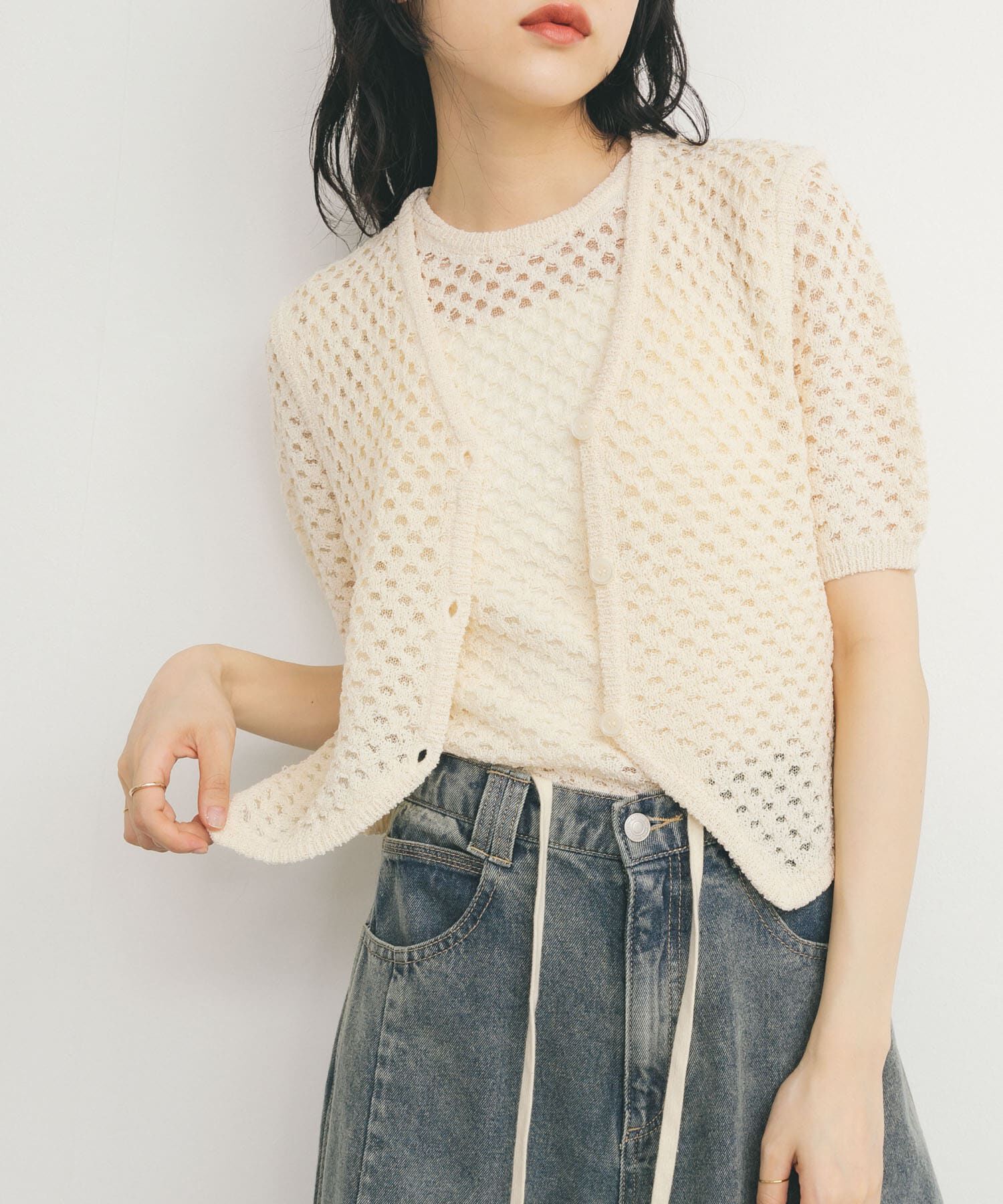  「ループヤーンメッシュベスト」|ベスト・ジレ|