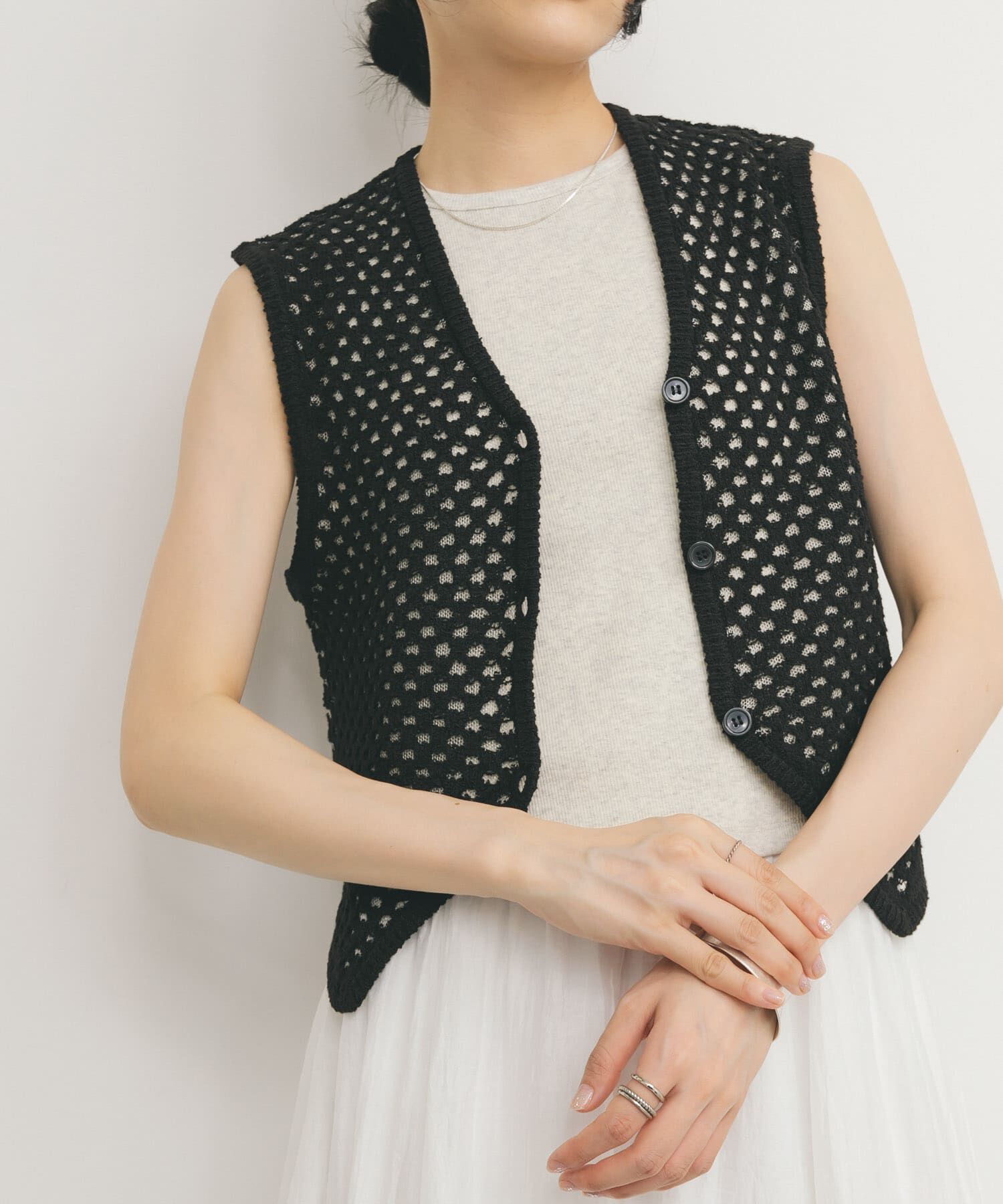  「ループヤーンメッシュベスト」|ベスト・ジレ|