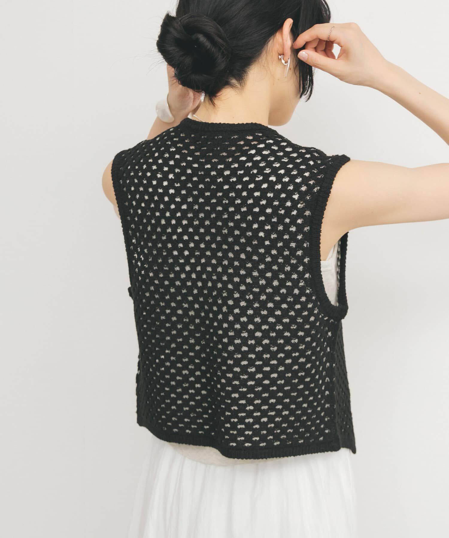  「ループヤーンメッシュベスト」|ベスト・ジレ|