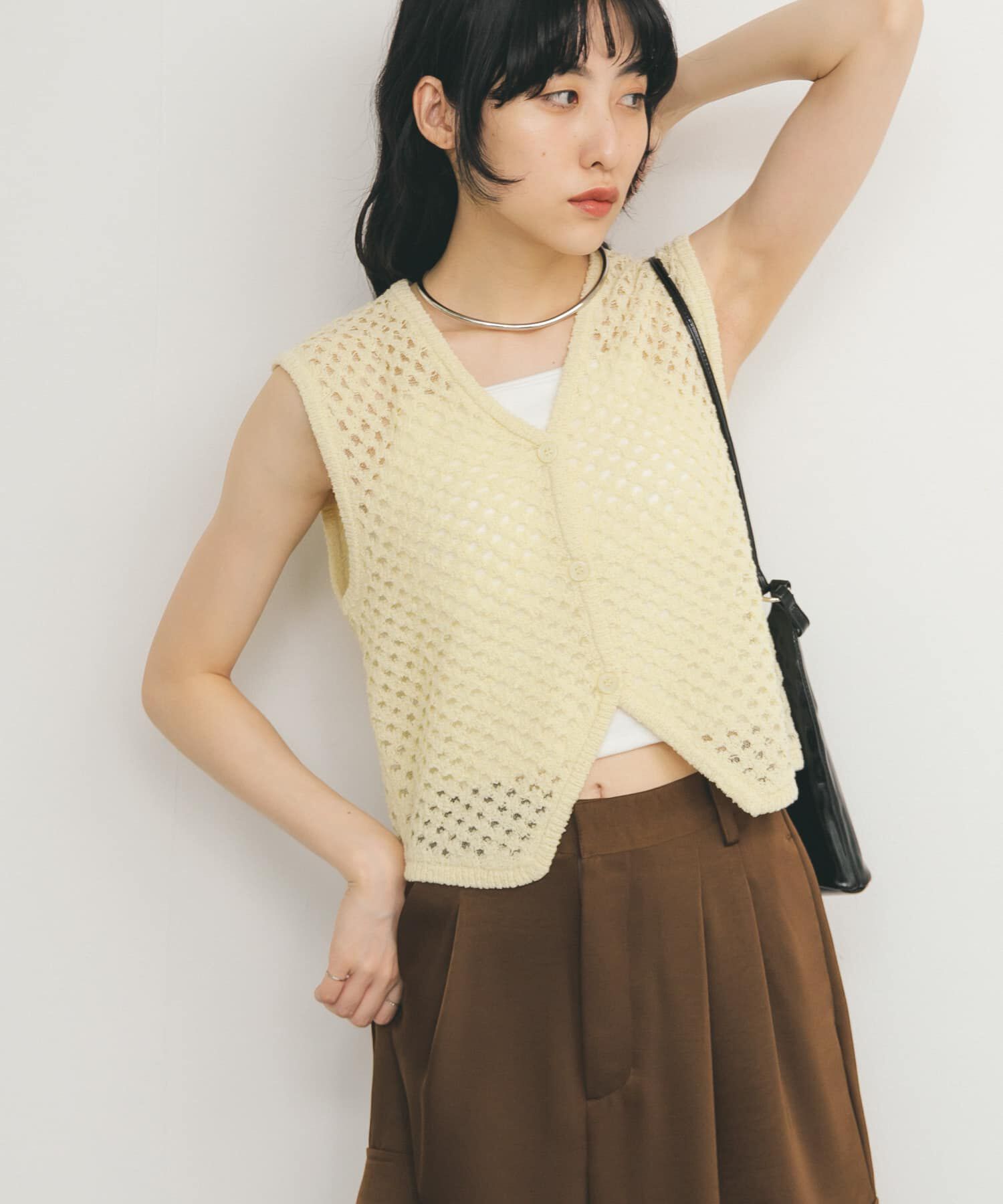  「ループヤーンメッシュベスト」|ベスト・ジレ|