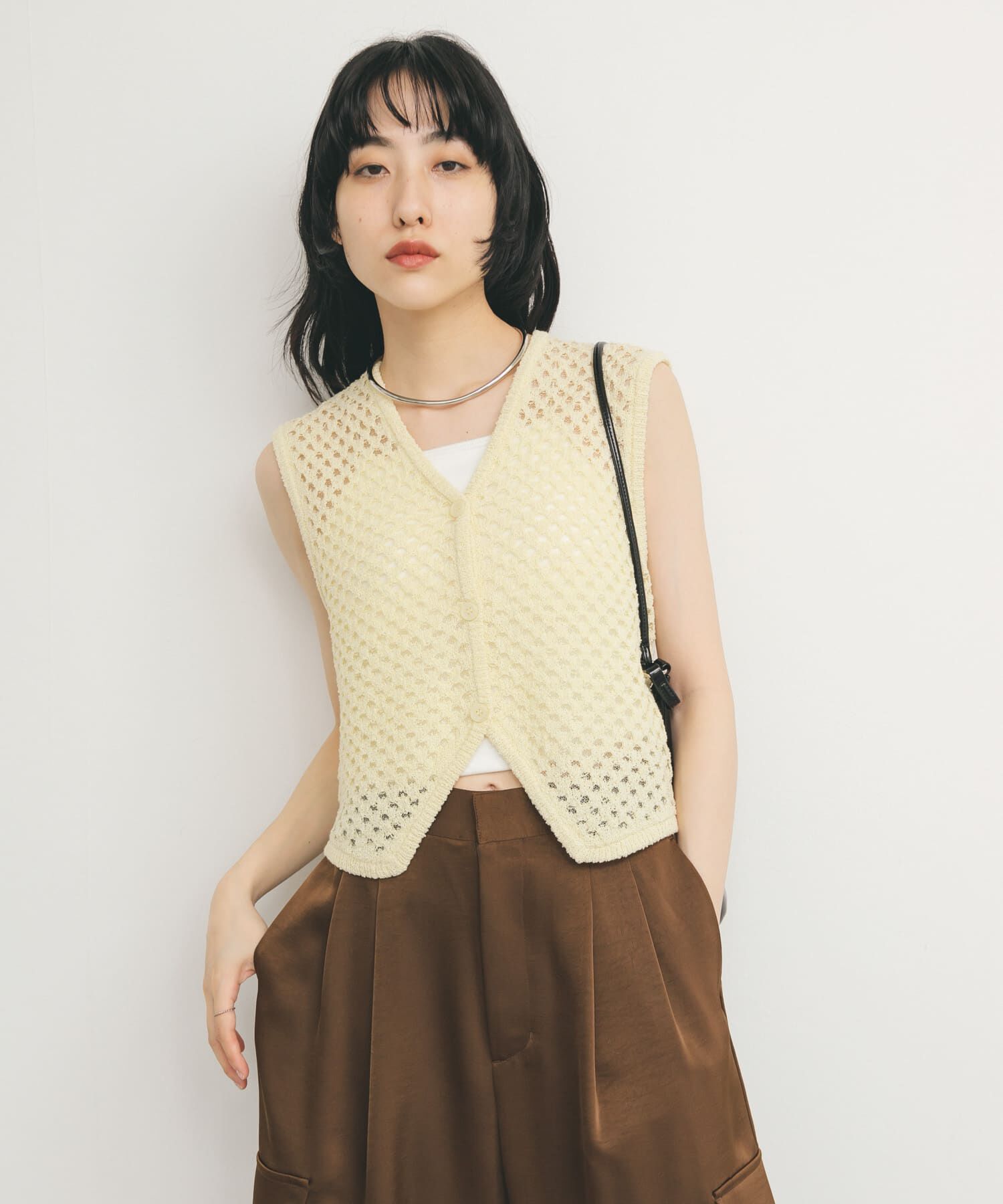  「ループヤーンメッシュベスト」|ベスト・ジレ|