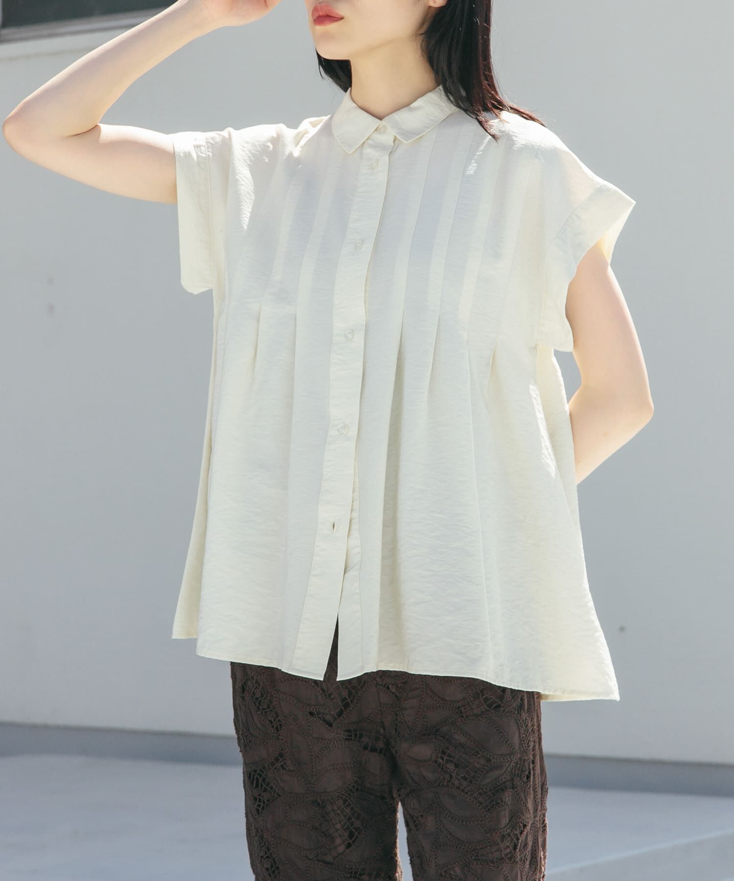  「スリーブレスタックフレアブラウス」|シャツ・ブラウス|