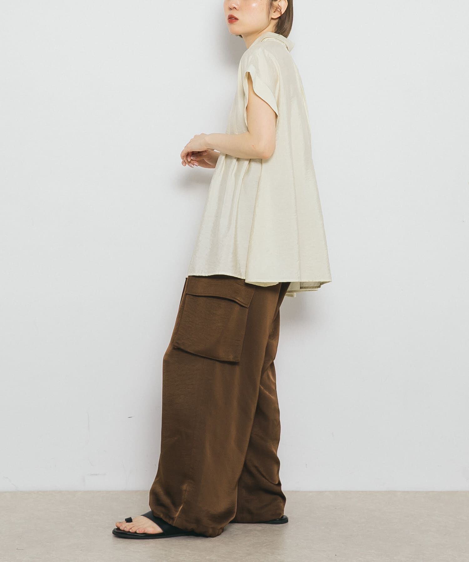  「スリーブレスタックフレアブラウス」|シャツ・ブラウス|