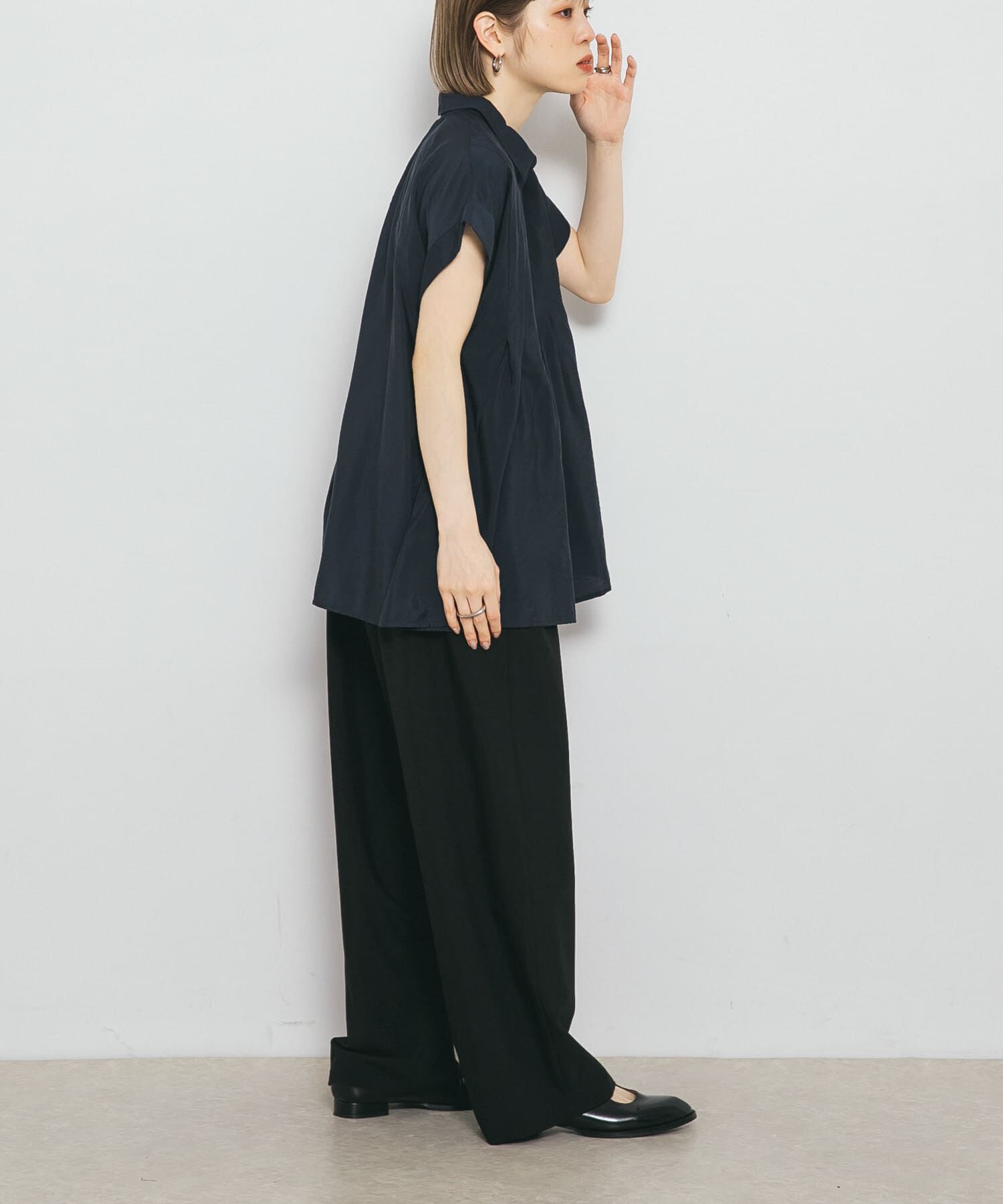  「スリーブレスタックフレアブラウス」|シャツ・ブラウス|