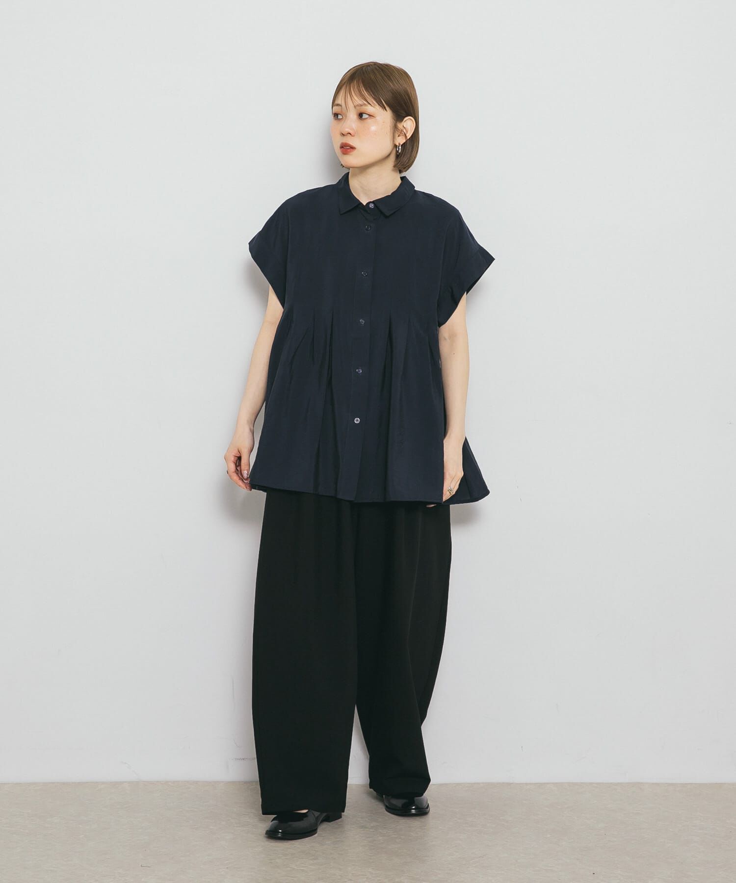  「スリーブレスタックフレアブラウス」|シャツ・ブラウス|