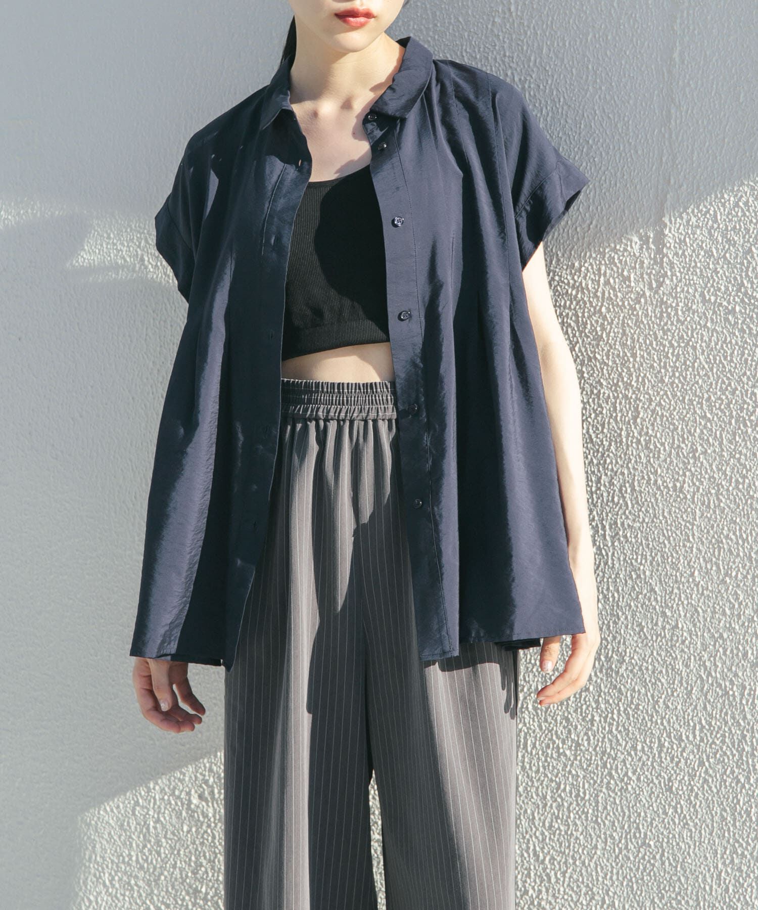  「スリーブレスタックフレアブラウス」|シャツ・ブラウス|