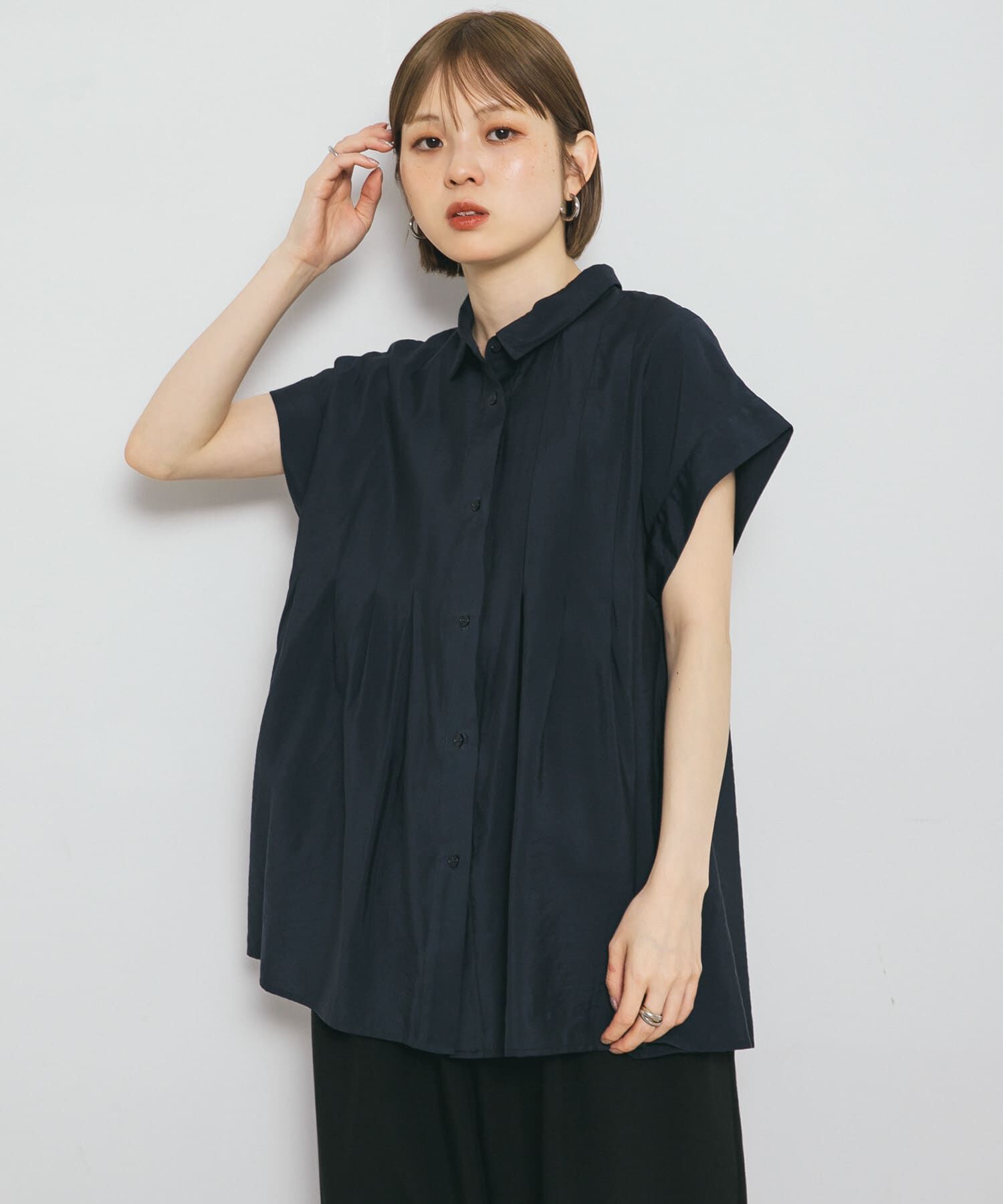  「スリーブレスタックフレアブラウス」|シャツ・ブラウス|