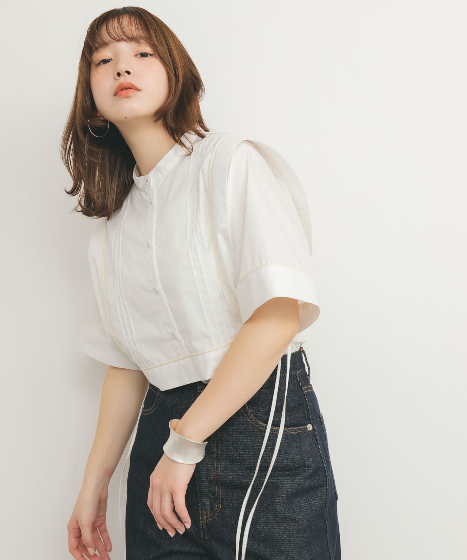  「パイピングレイヤードシャツ」|シャツ・ブラウス|