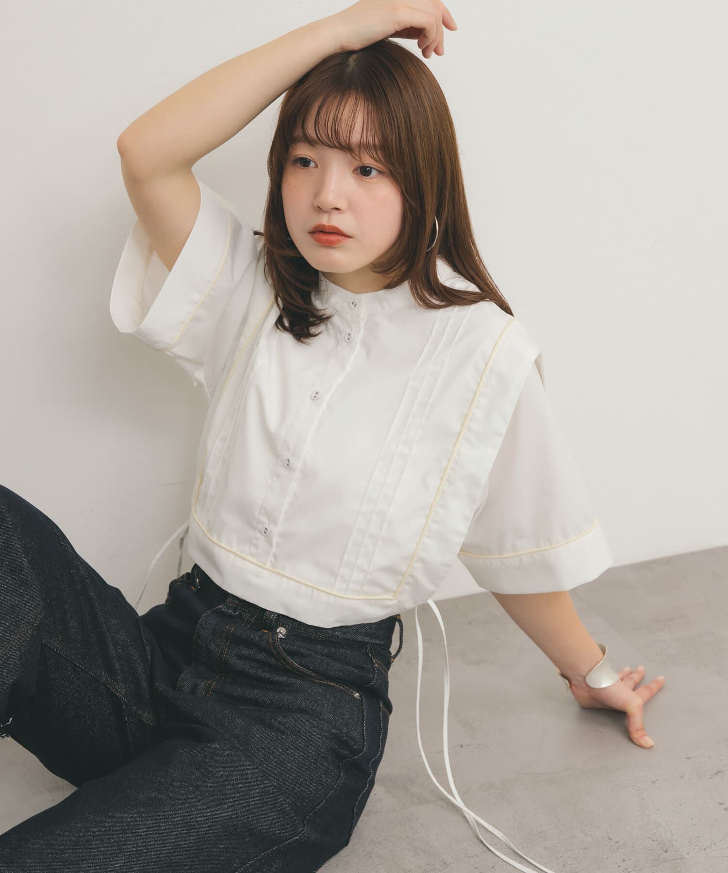  「パイピングレイヤードシャツ」|シャツ・ブラウス|