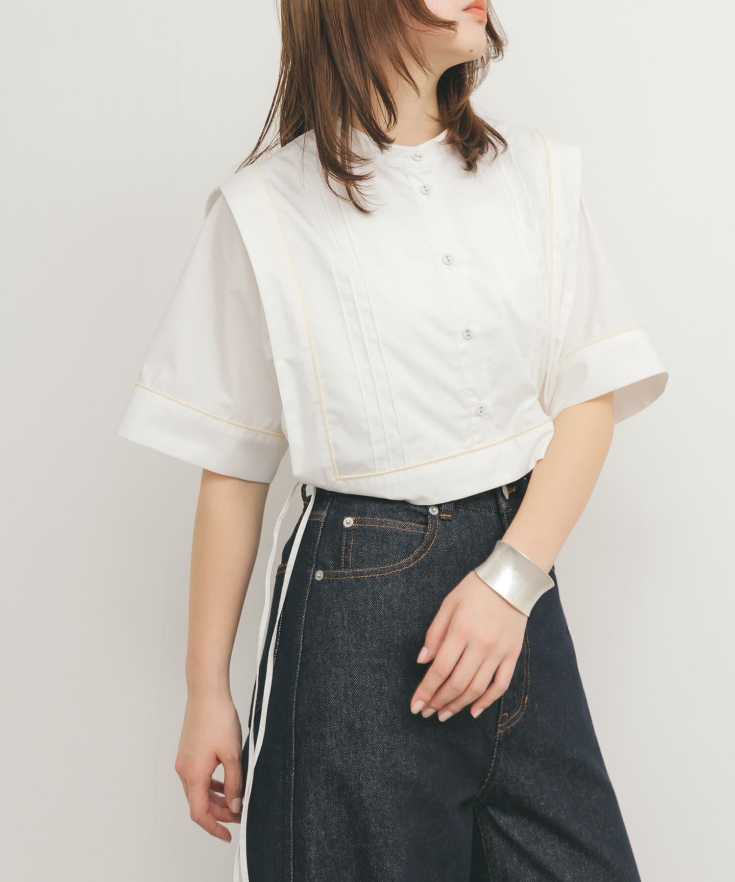  「パイピングレイヤードシャツ」|シャツ・ブラウス|