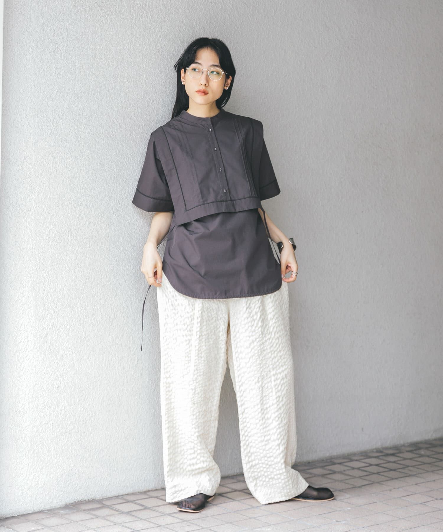  「パイピングレイヤードシャツ」|シャツ・ブラウス|