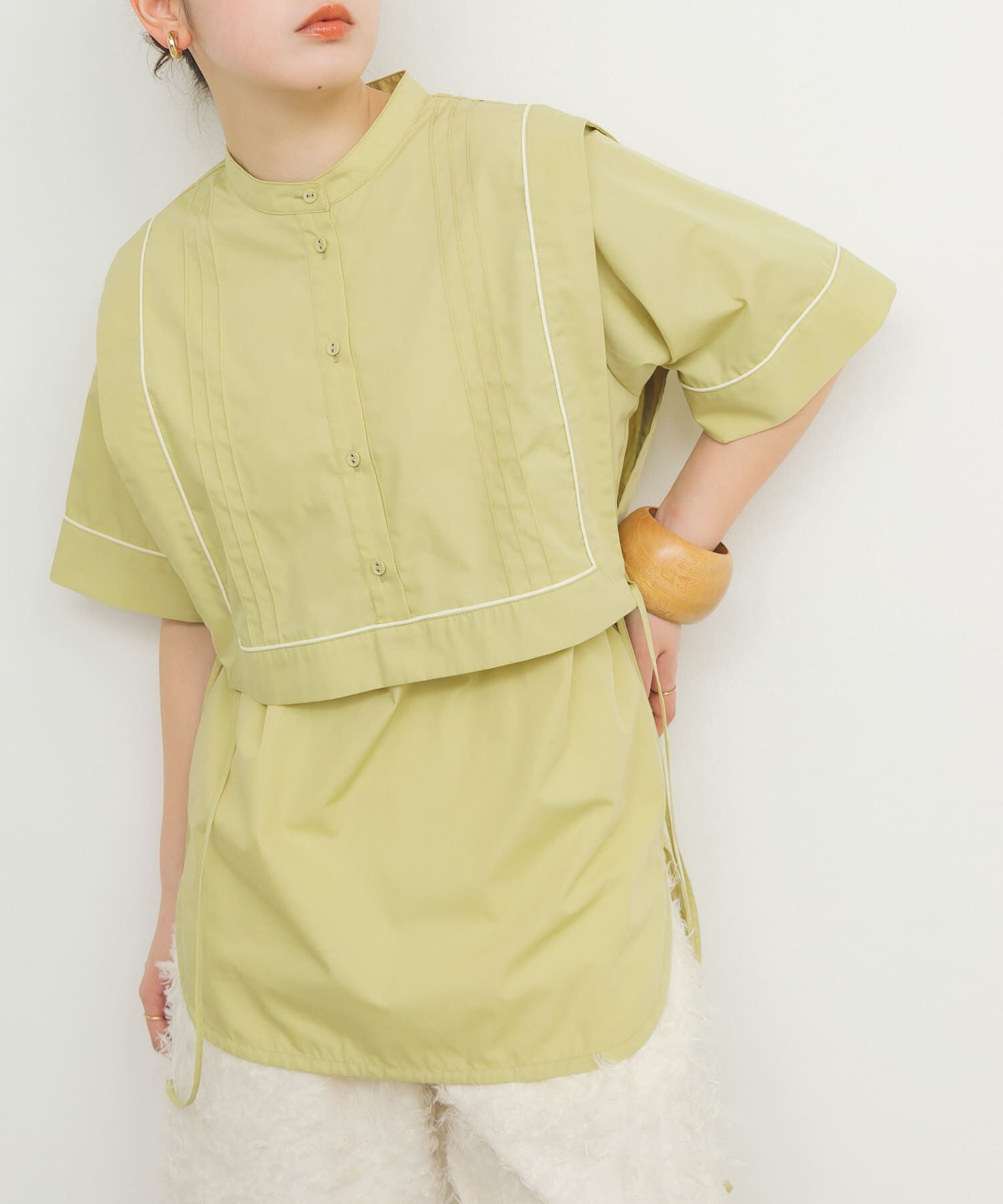  「パイピングレイヤードシャツ」|シャツ・ブラウス|