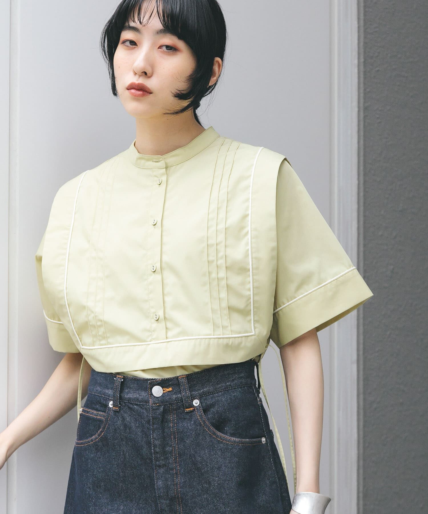  「パイピングレイヤードシャツ」|シャツ・ブラウス|