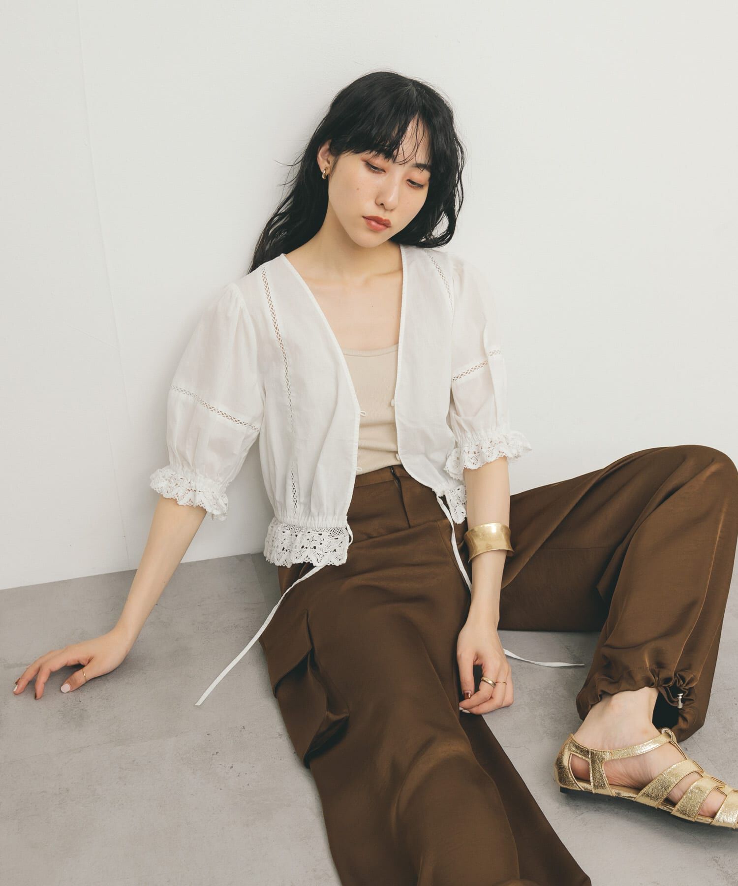  「2WAYコンパクトレースブラウス」|シャツ・ブラウス|