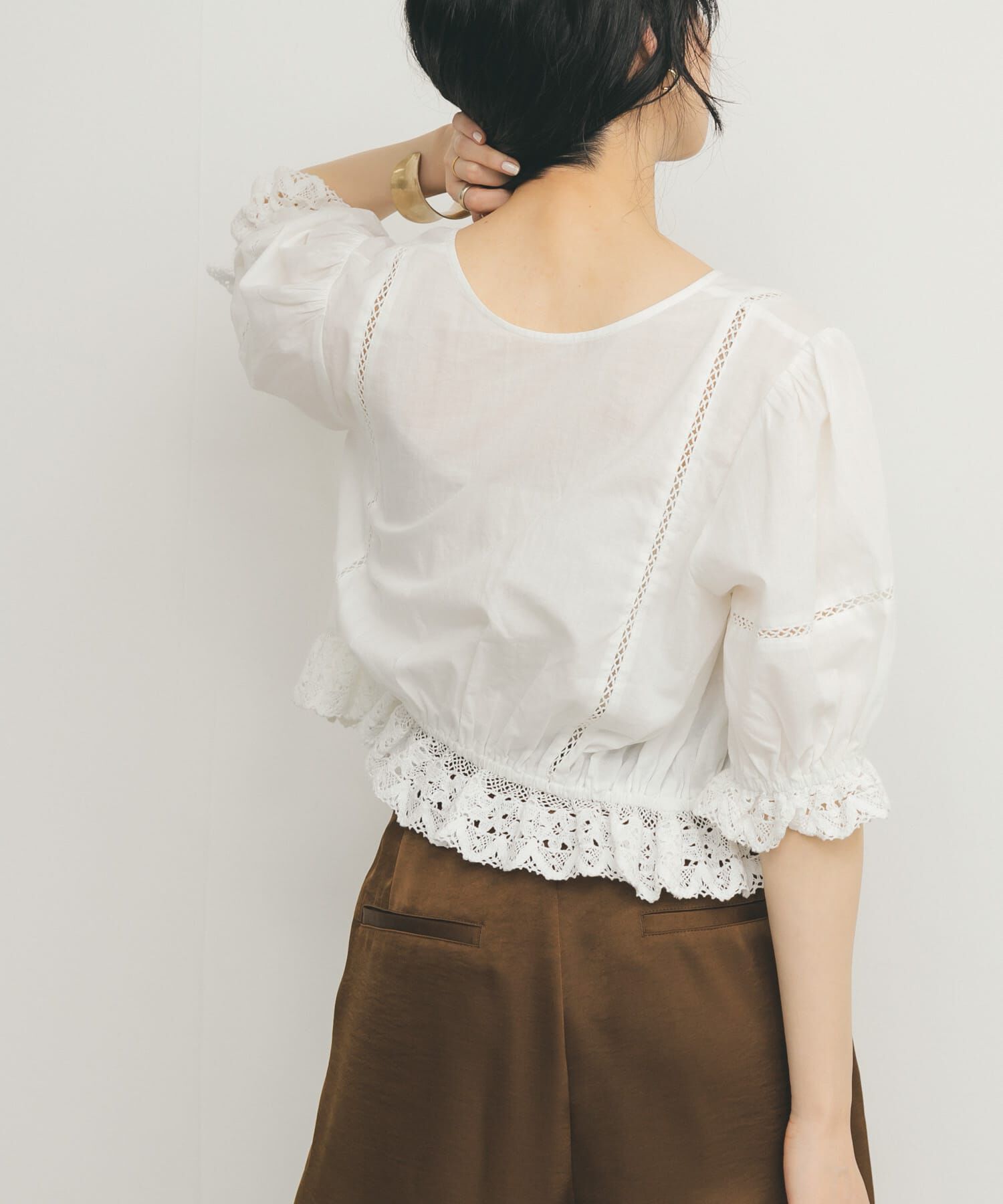  「2WAYコンパクトレースブラウス」|シャツ・ブラウス|