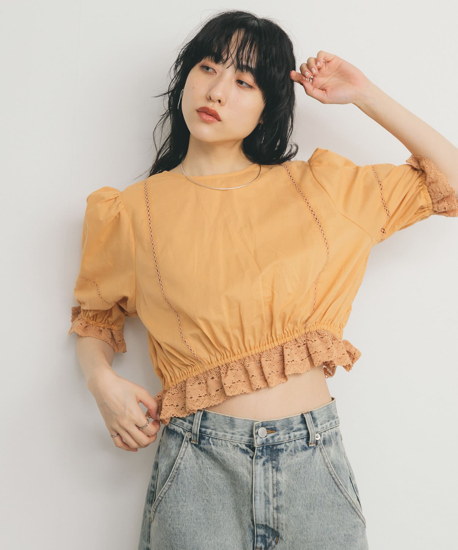  「2WAYコンパクトレースブラウス」|シャツ・ブラウス|