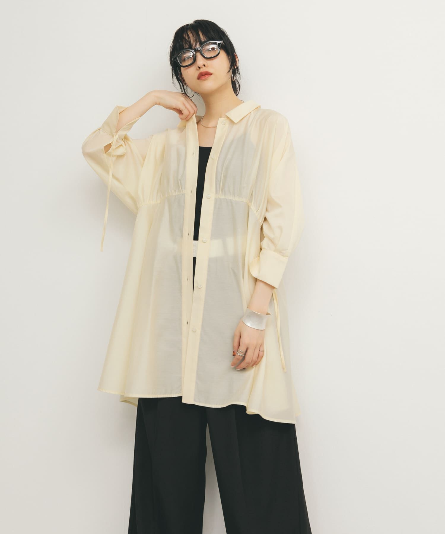  「カーブギャザーミニワンピース」|ワンピース|