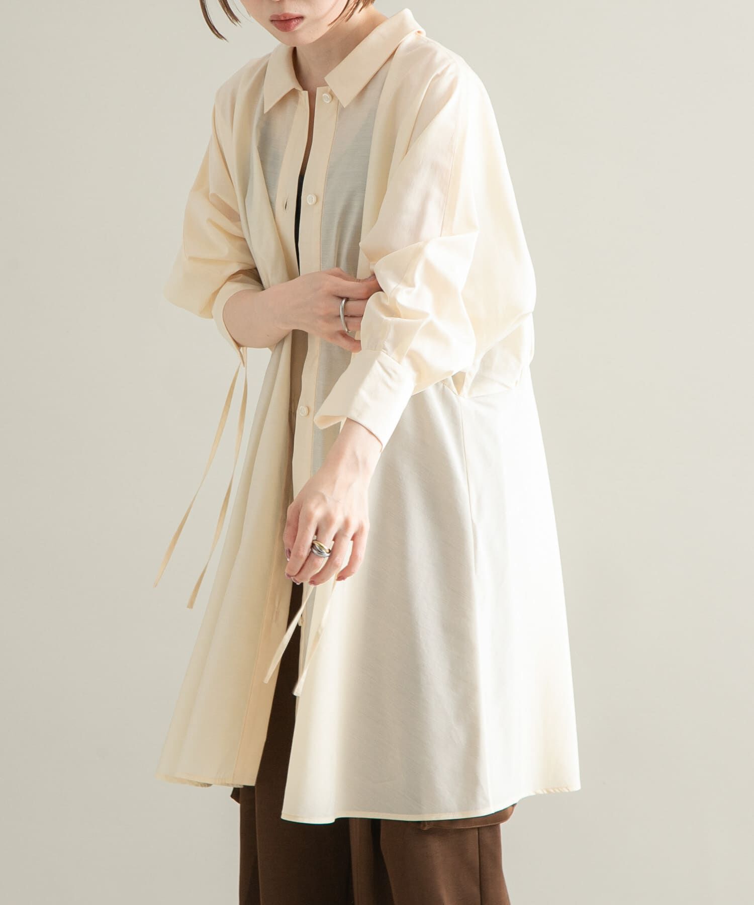  「カーブギャザーミニワンピース」|ワンピース|