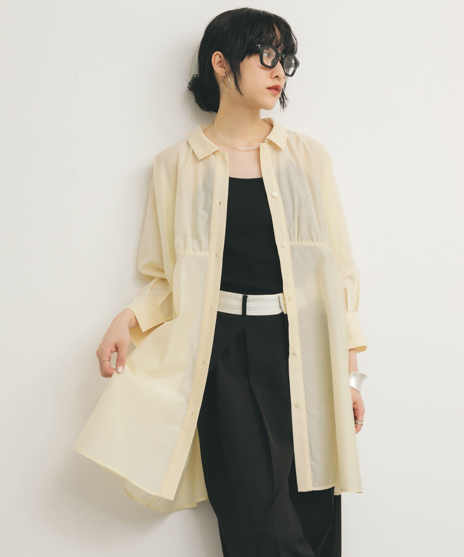  「カーブギャザーミニワンピース」|ワンピース|