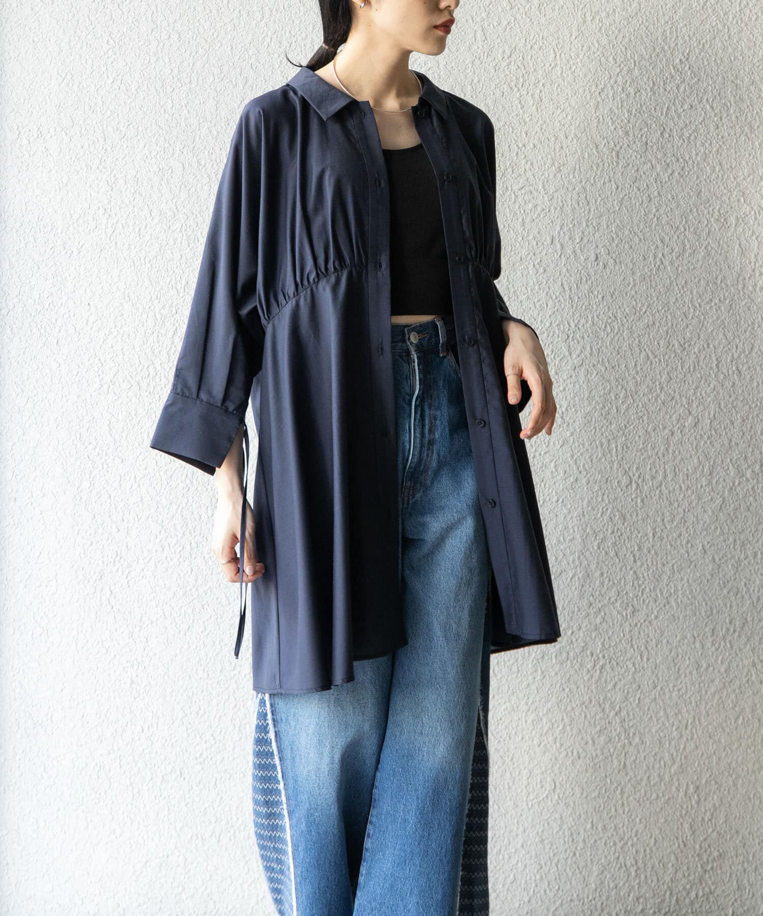  「カーブギャザーミニワンピース」|ワンピース|