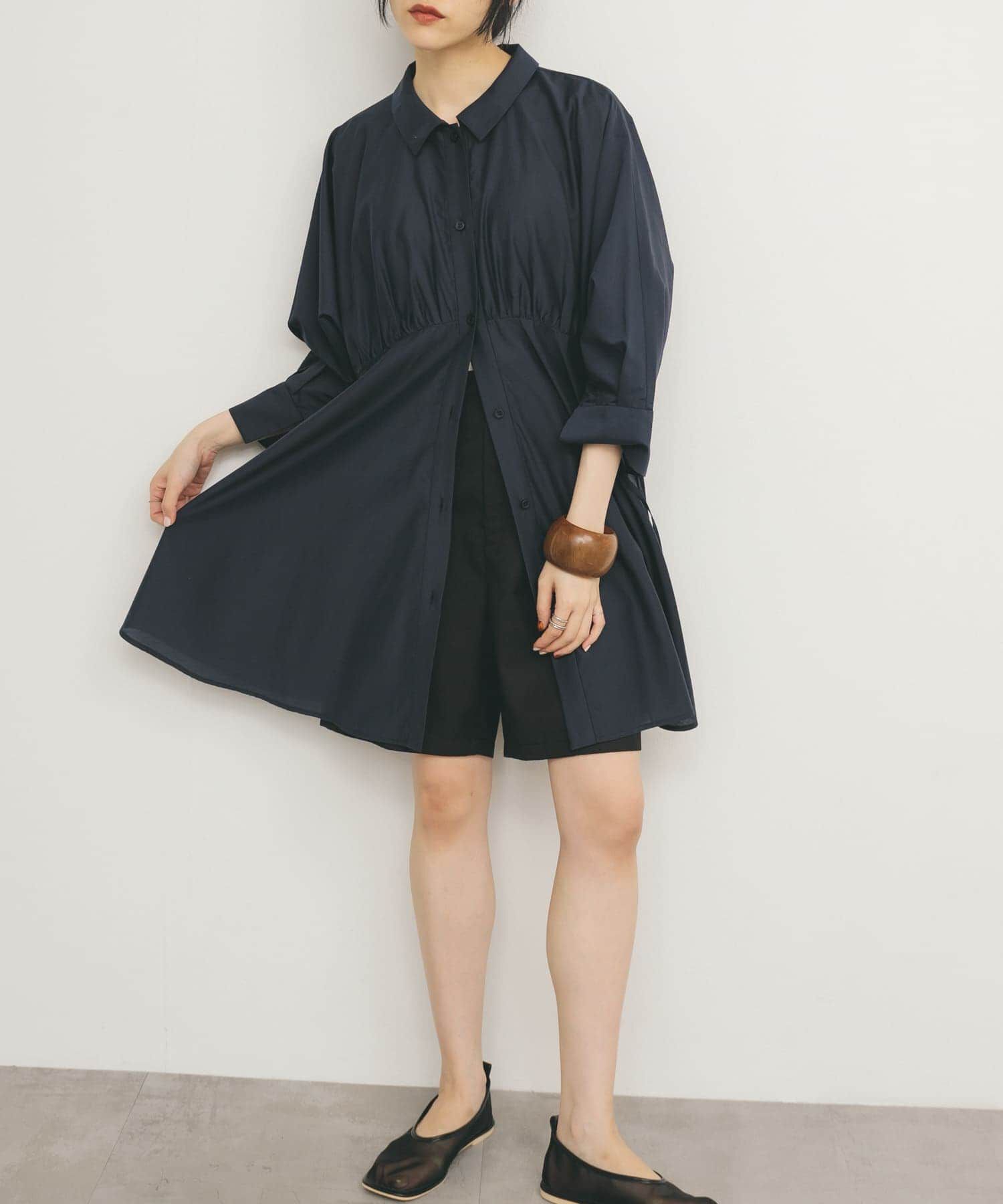  「カーブギャザーミニワンピース」|ワンピース|