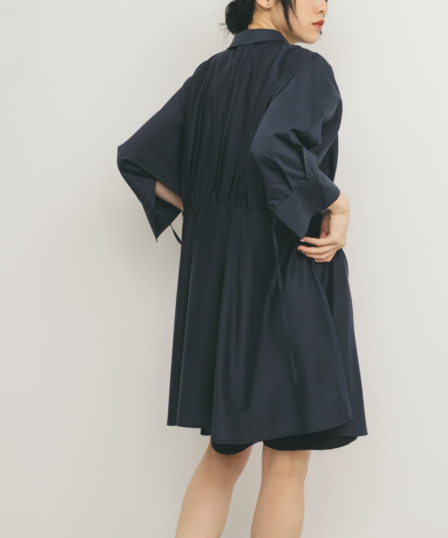  「カーブギャザーミニワンピース」|ワンピース|