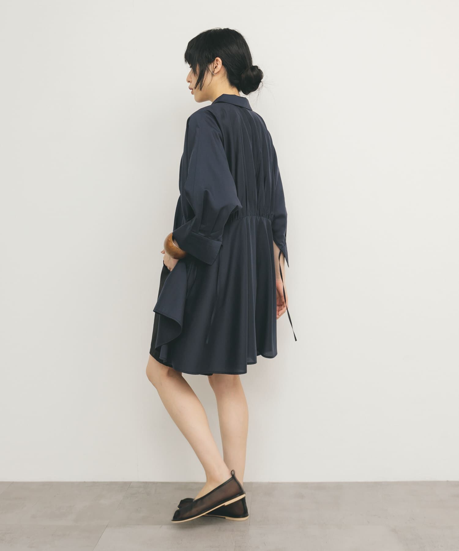  「カーブギャザーミニワンピース」|ワンピース|