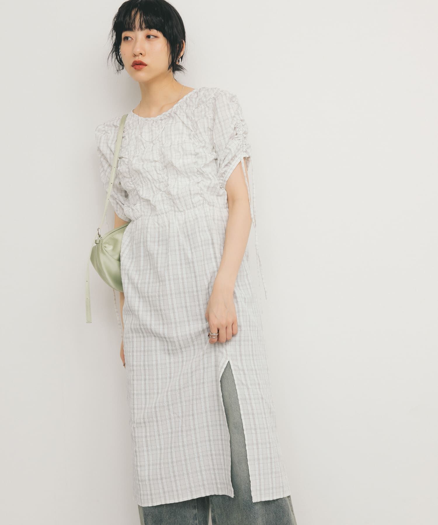  「ランダムシャーリングチェックワンピース」|ワンピース|