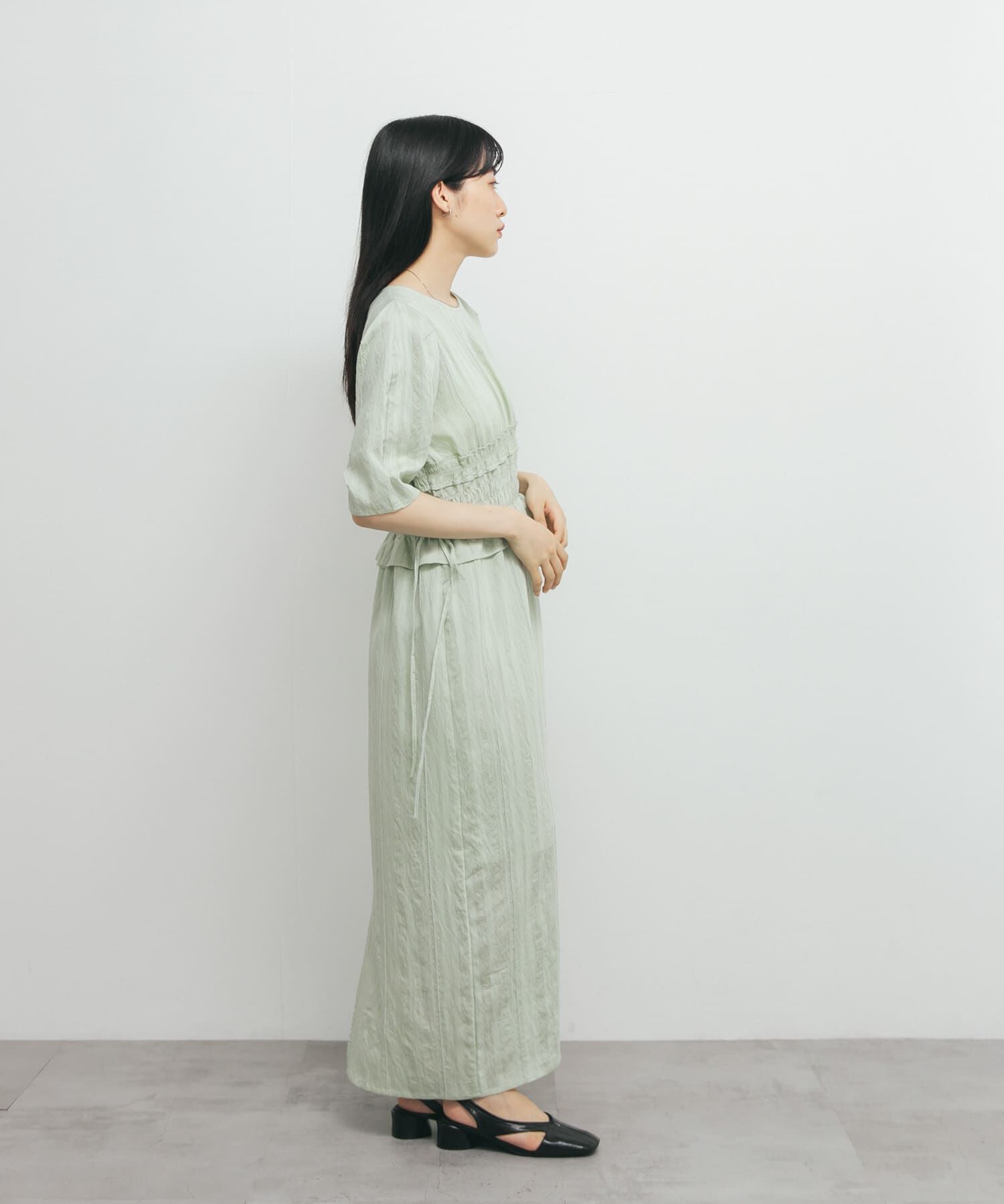  「フリルシャーリングドッキングワンピース」|ワンピース|