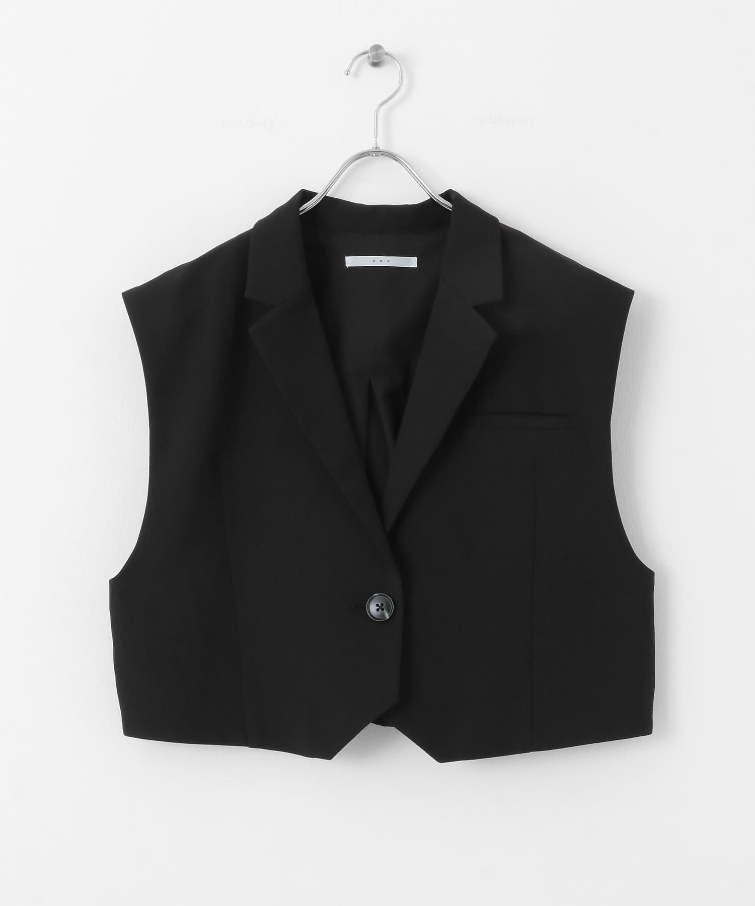  「ルーズテーラードベスト」|ノーカラーコート|