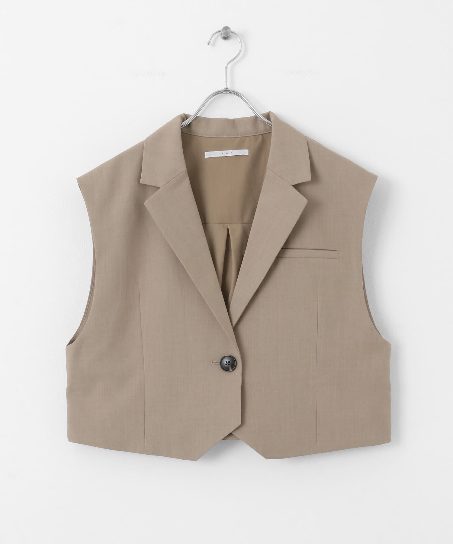  「ルーズテーラードベスト」|ノーカラーコート|