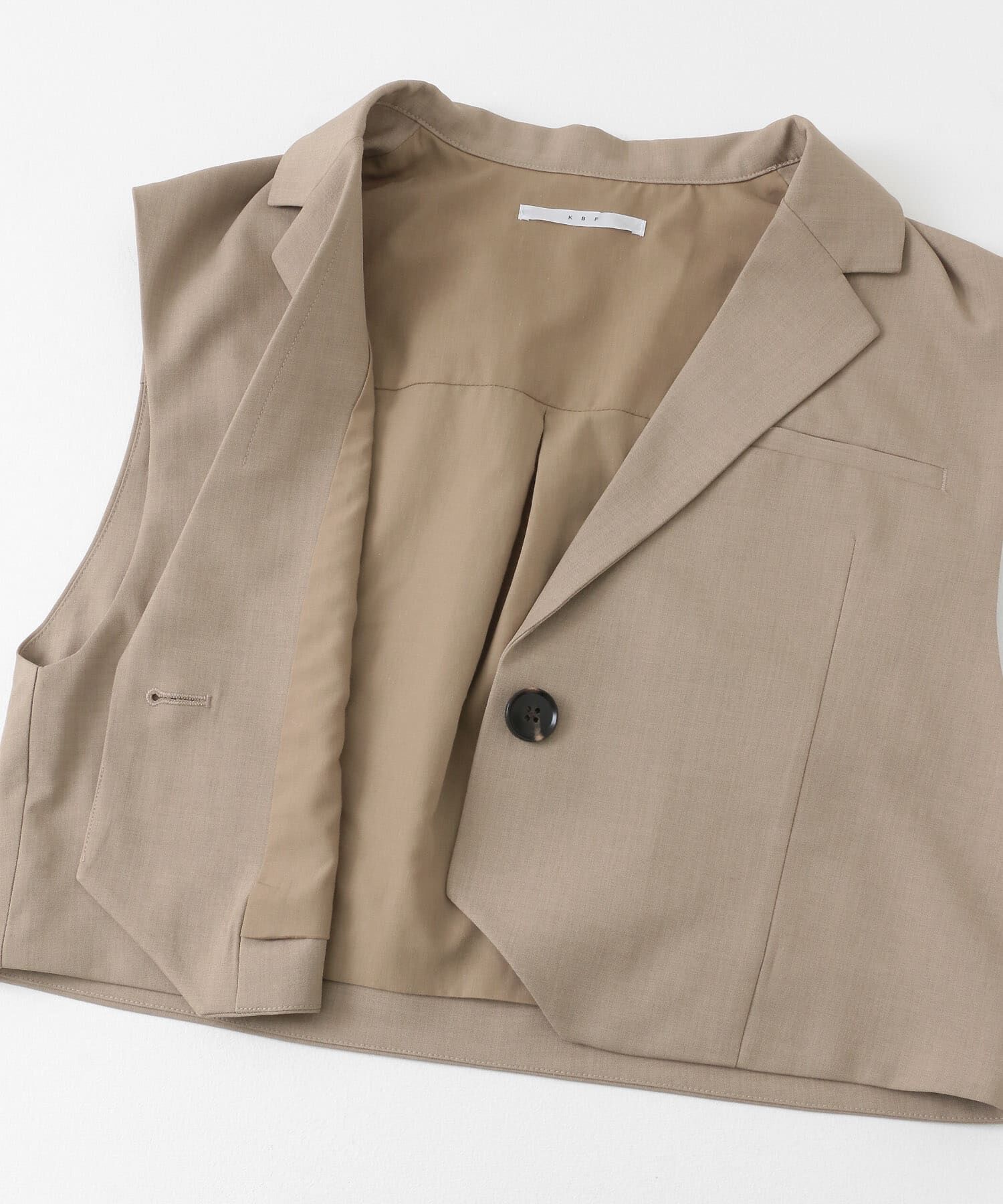  「ルーズテーラードベスト」|ノーカラーコート|